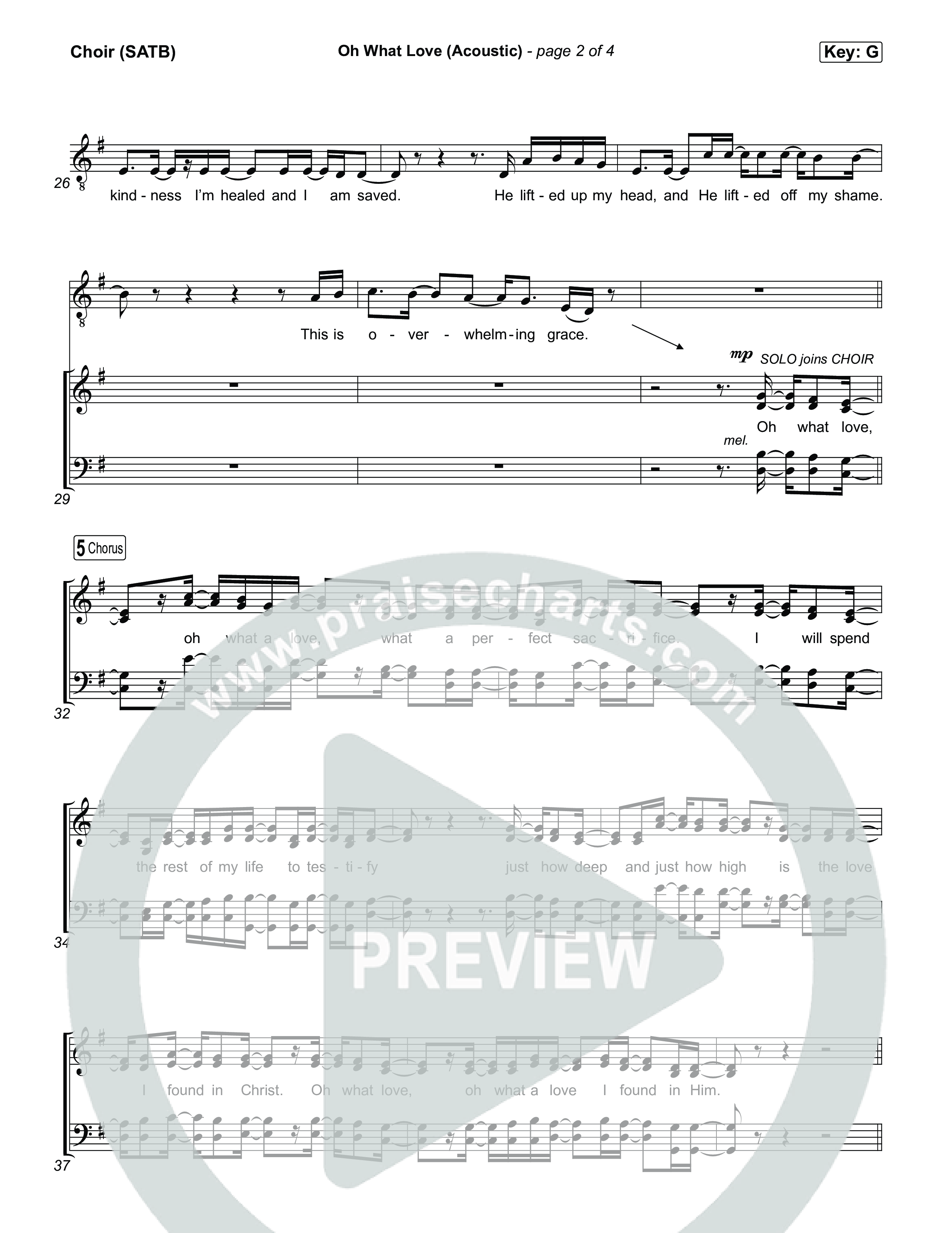 Oh What Love (Acoustic) Choir Sheet (SATB) (The McClures)