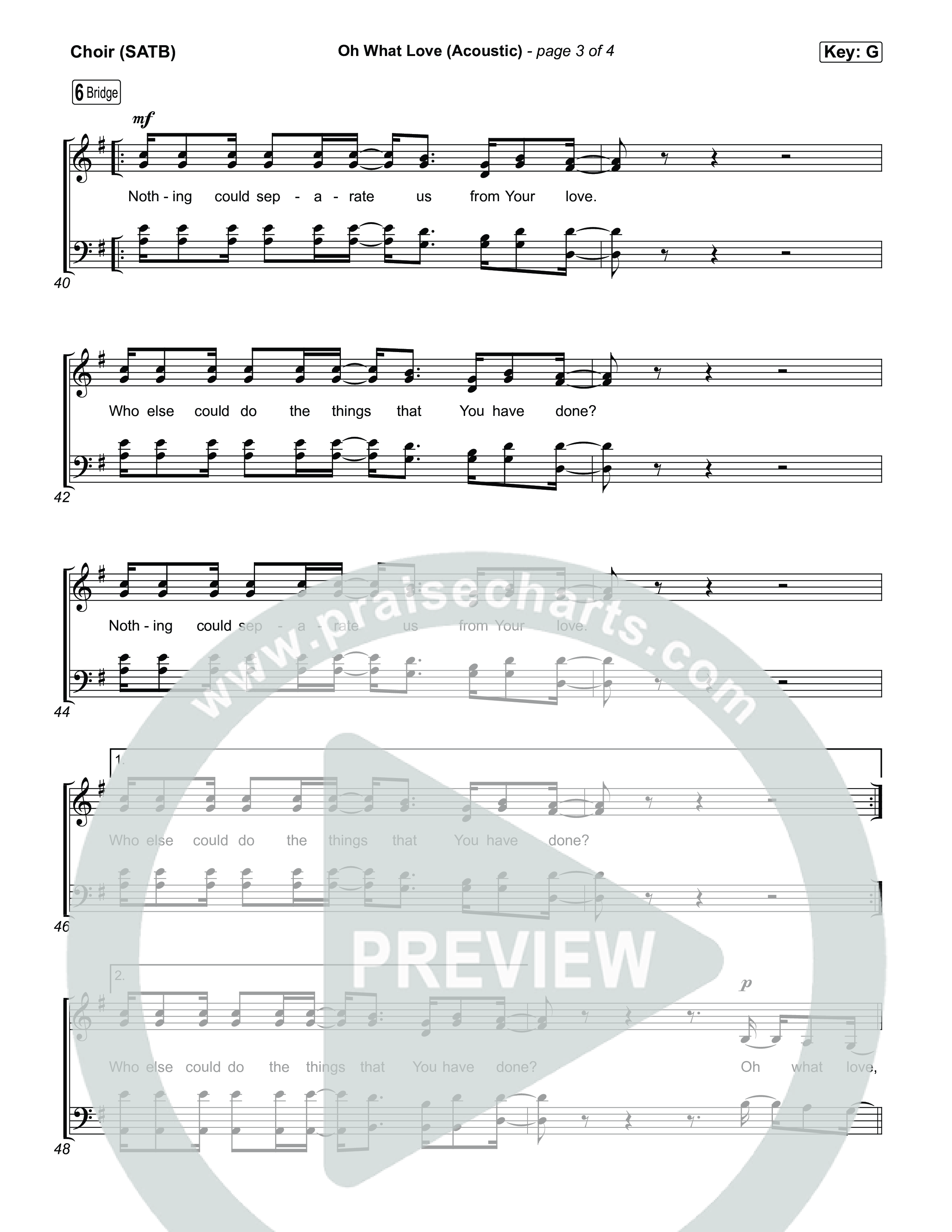 Oh What Love (Acoustic) Choir Sheet (SATB) (The McClures)