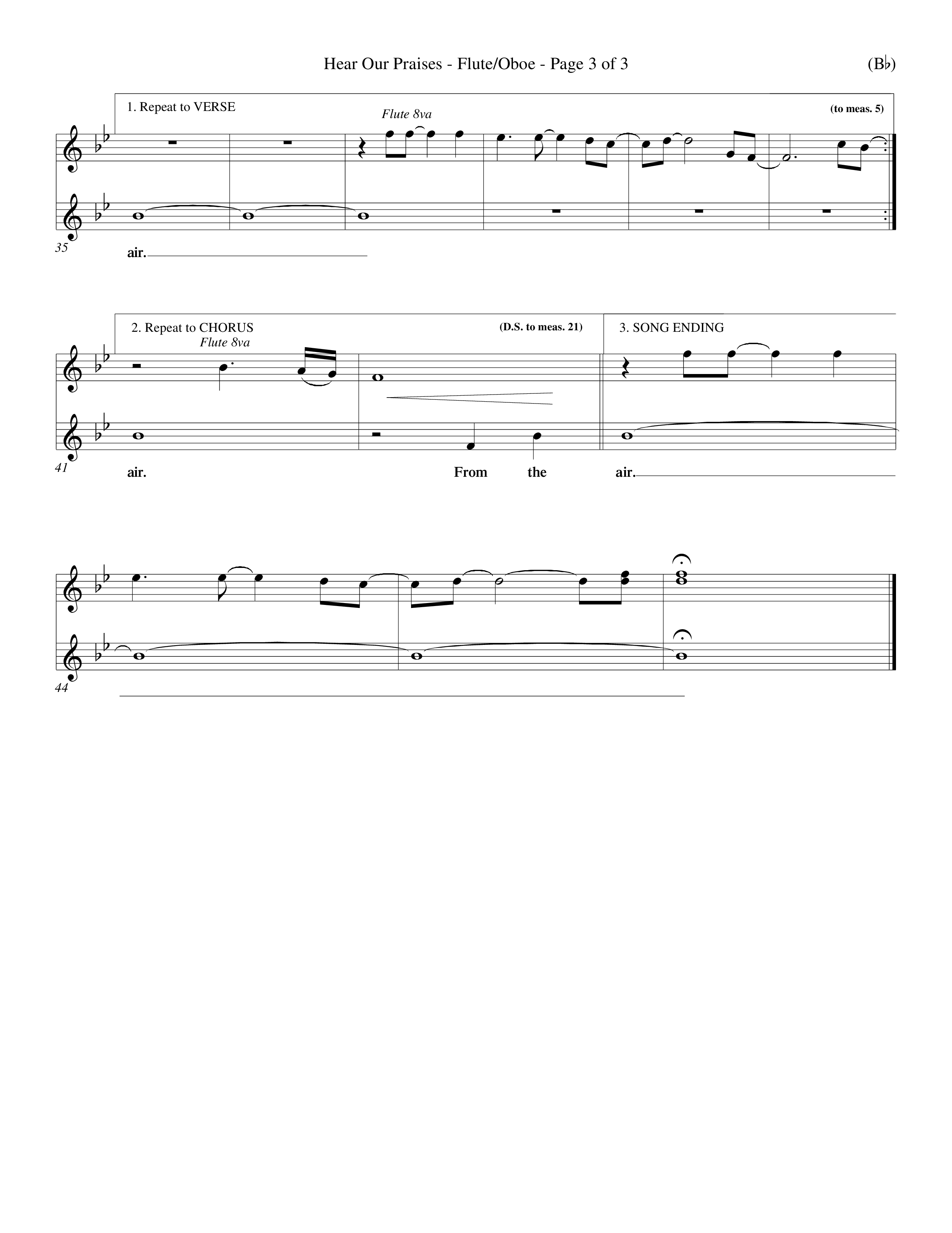 Hear Our Praises (Choral Anthem SATB) Flute/Oboe (Word Music Choral / Orch. Keith Wilbanks)