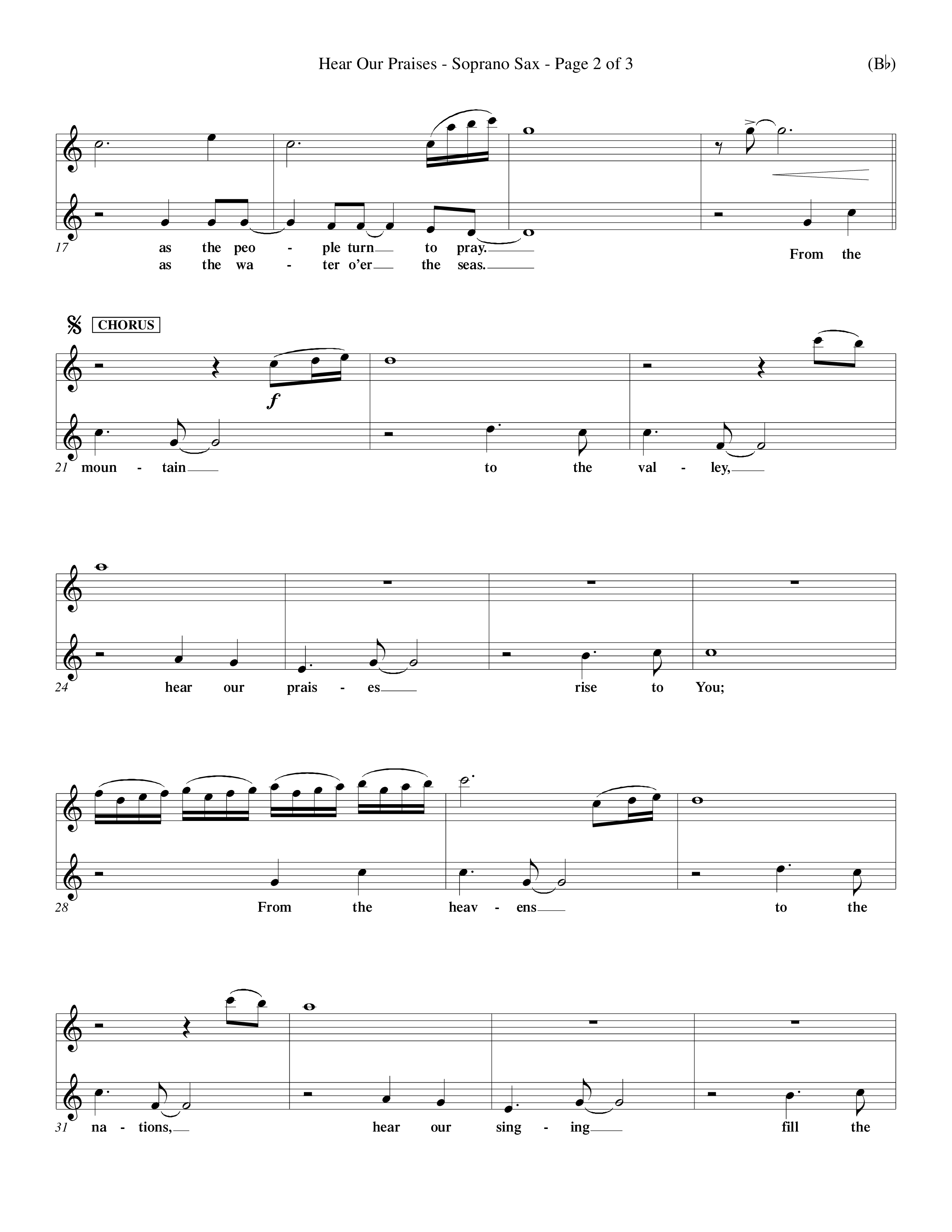 Hear Our Praises (Choral Anthem SATB) Saxophone (Word Music Choral / Orch. Keith Wilbanks)