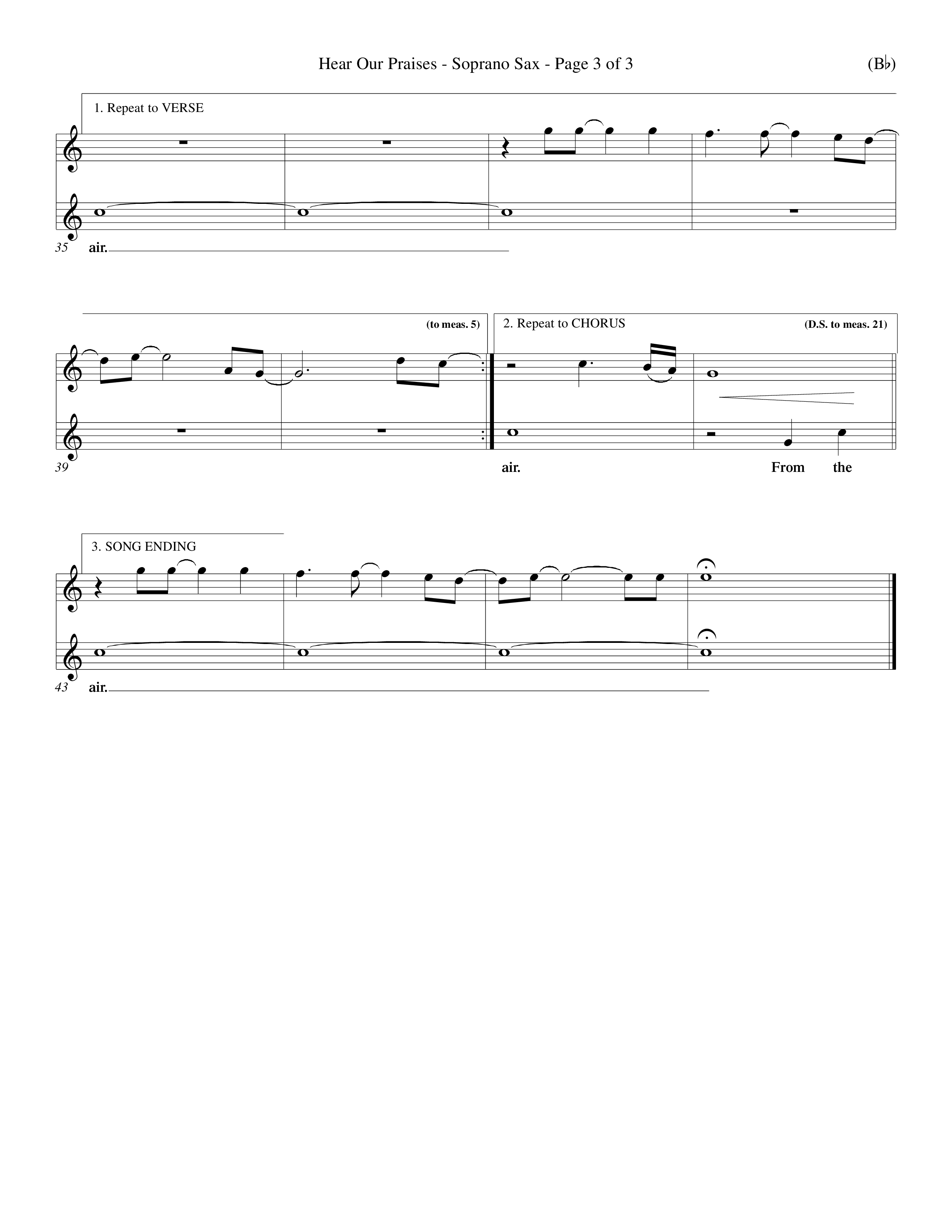 Hear Our Praises (Choral Anthem SATB) Saxophone (Word Music Choral / Orch. Keith Wilbanks)