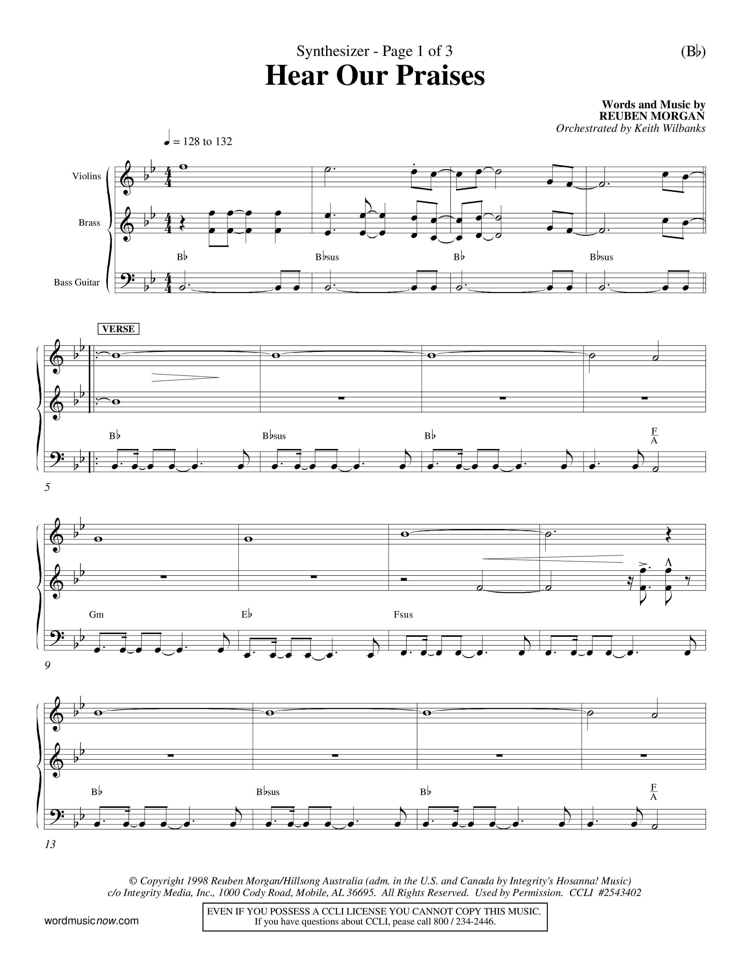 Hear Our Praises (Choral Anthem SATB) Synth (Word Music Choral / Orch. Keith Wilbanks)