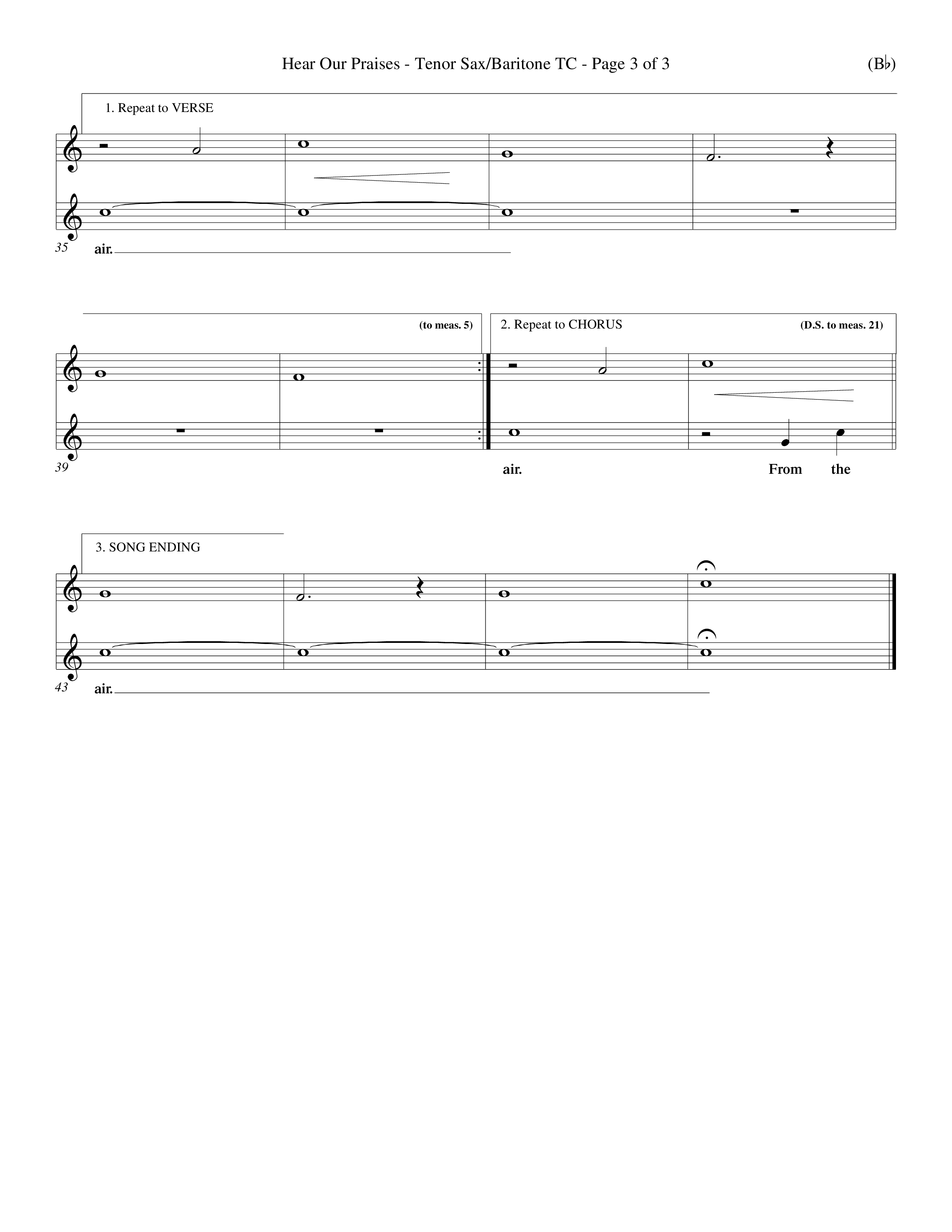 Hear Our Praises (Choral Anthem SATB) Tenor Sax/Baritone T.C. (Word Music Choral / Orch. Keith Wilbanks)