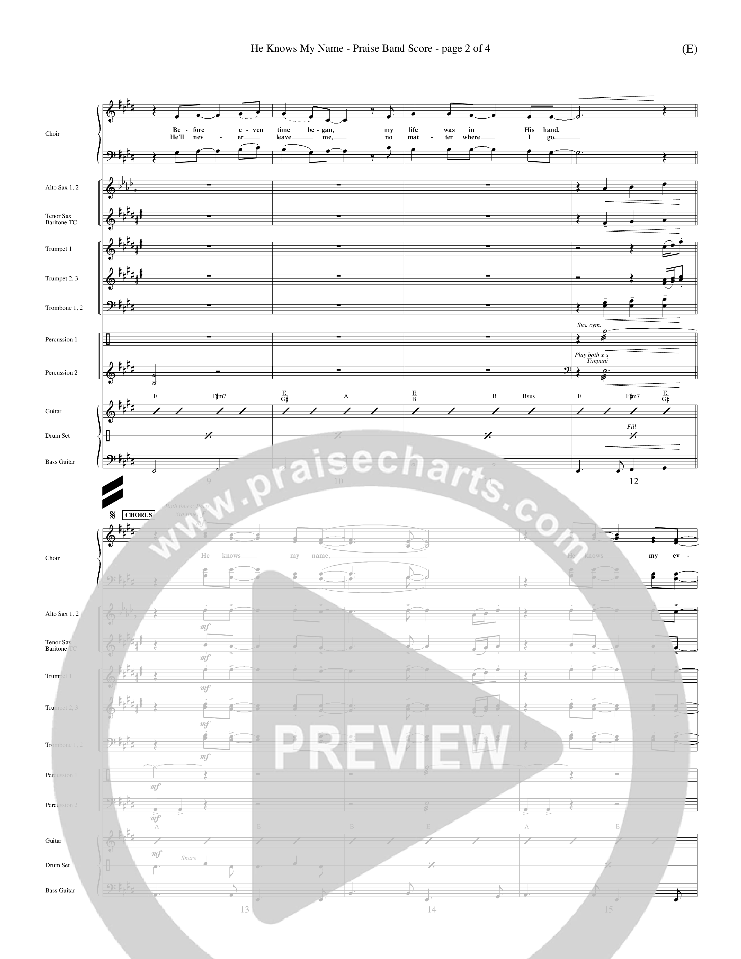 He Knows My Name (Choral Anthem SATB) Conductor's Score (Word Music Choral / Orch. Billy Payne)
