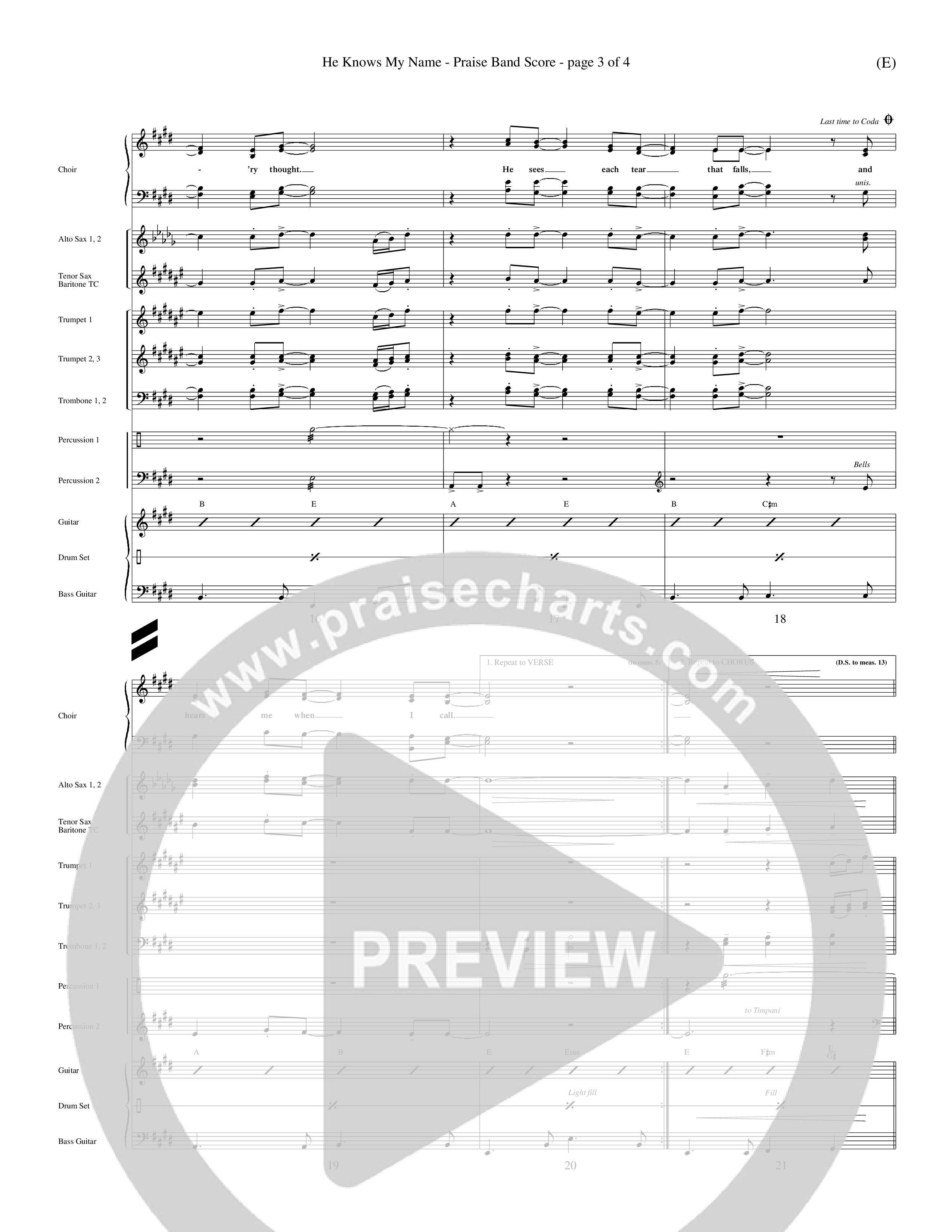 He Knows My Name (Choral Anthem SATB) Conductor's Score (Word Music Choral / Orch. Billy Payne)