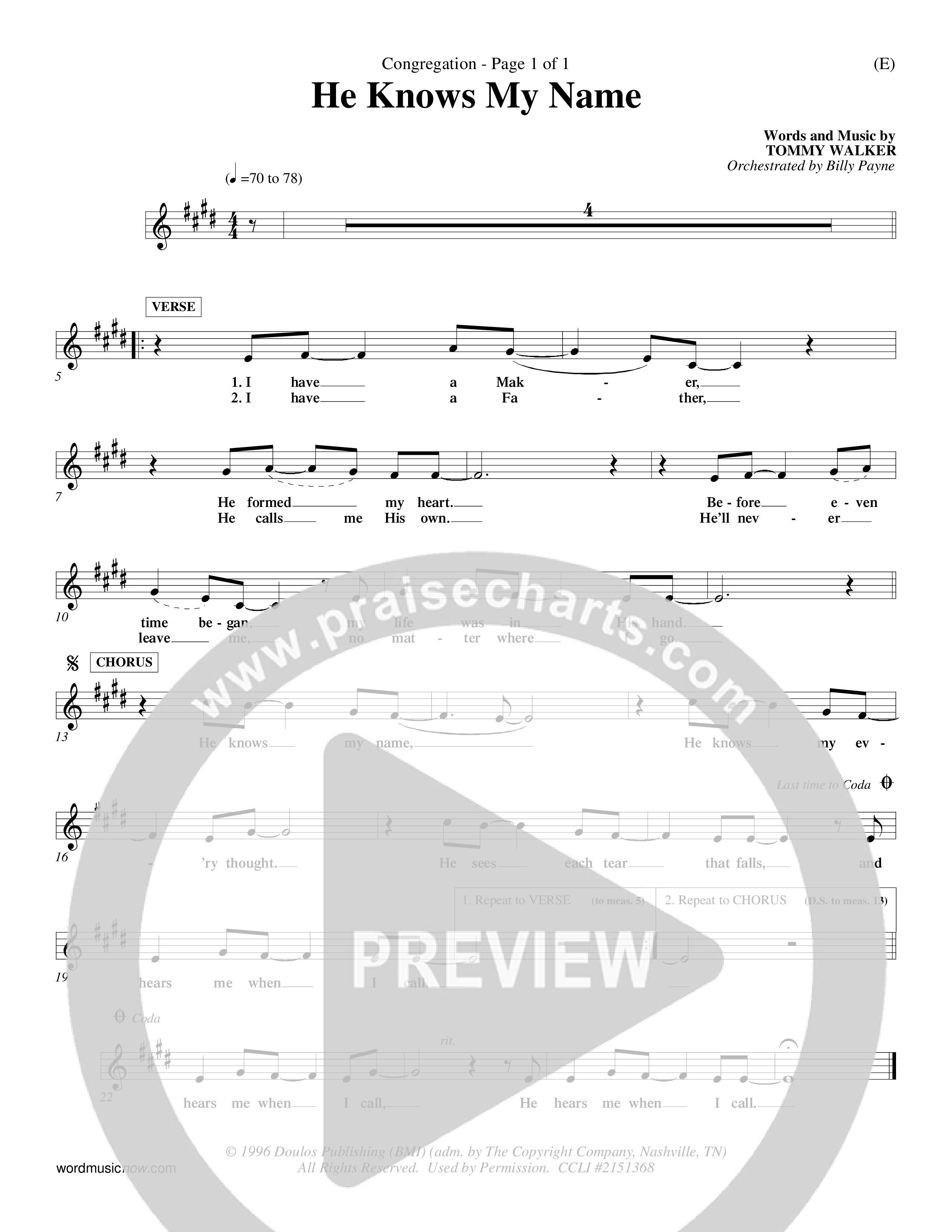 He Knows My Name (Choral Anthem SATB) Rhythm Pack (Word Music Choral / Orch. Billy Payne)
