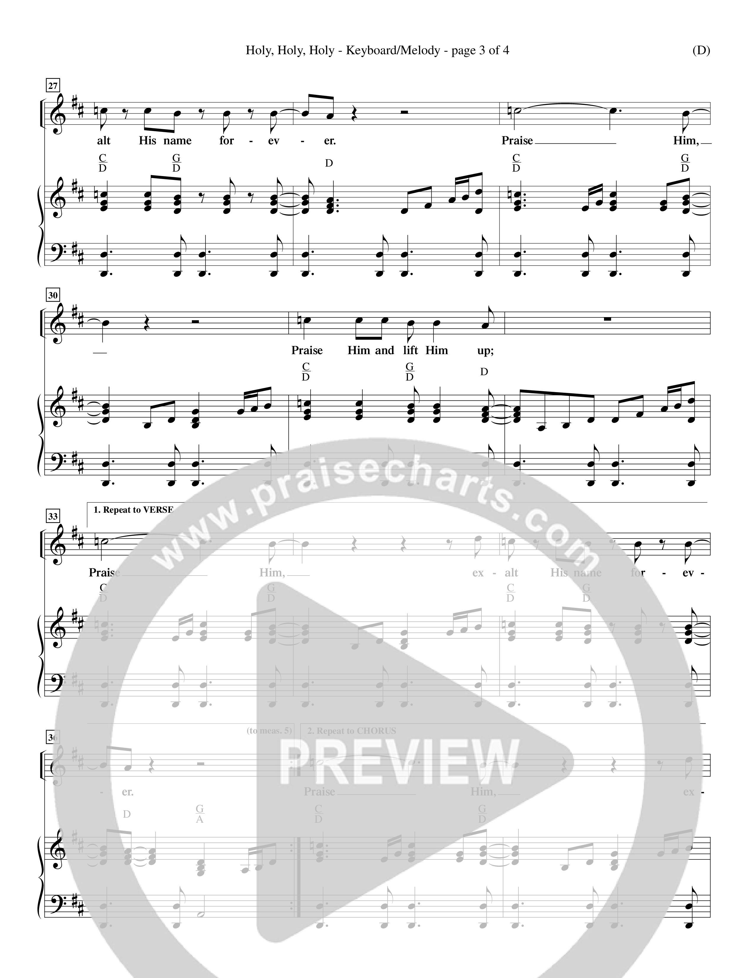 Holy Holy Holy (Choral Anthem SATB) Piano/Vocal (Melody) (Word Music Choral / Orch. Keith Christopher)