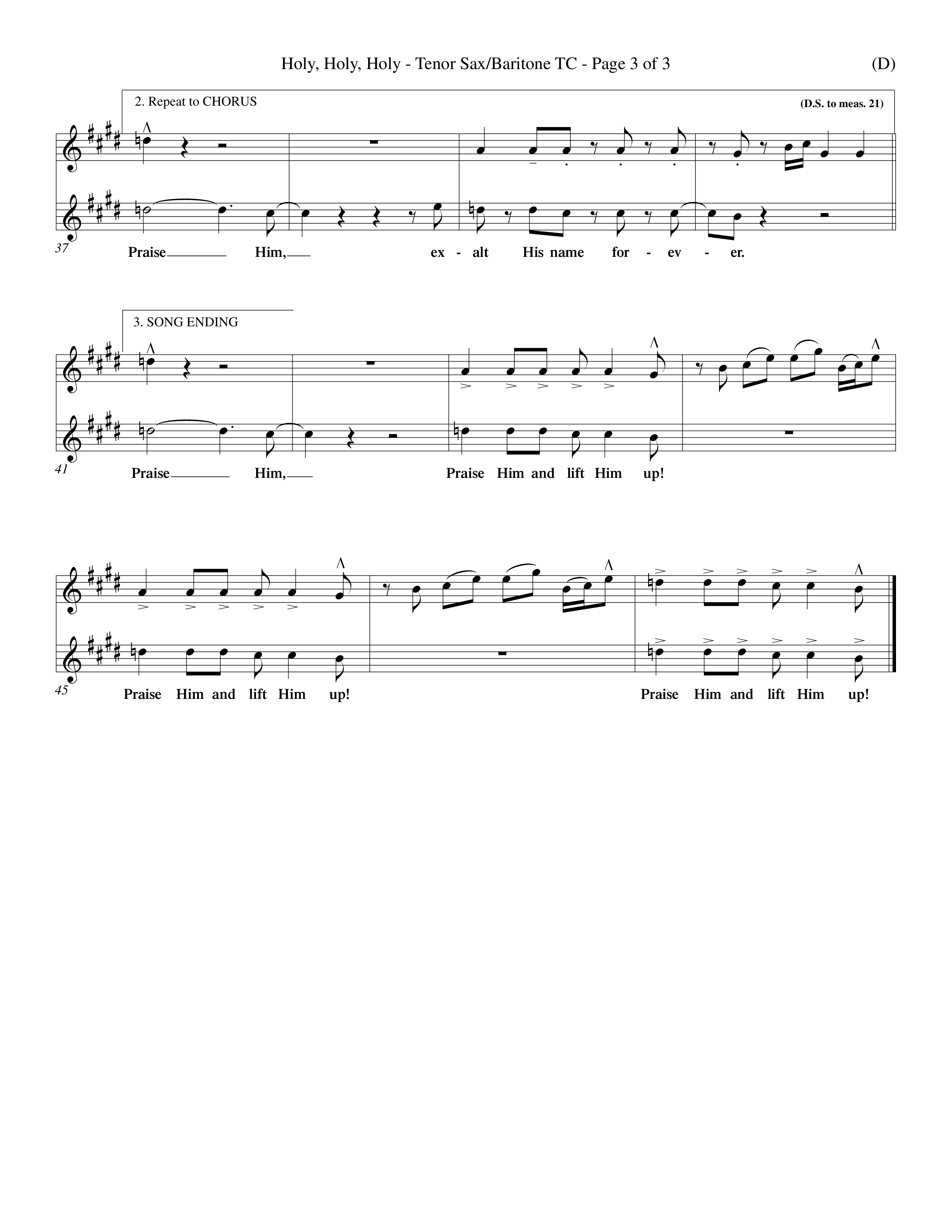 Holy Holy Holy (Choral Anthem SATB) Tenor Sax/Baritone T.C. (Word Music Choral / Orch. Keith Christopher)