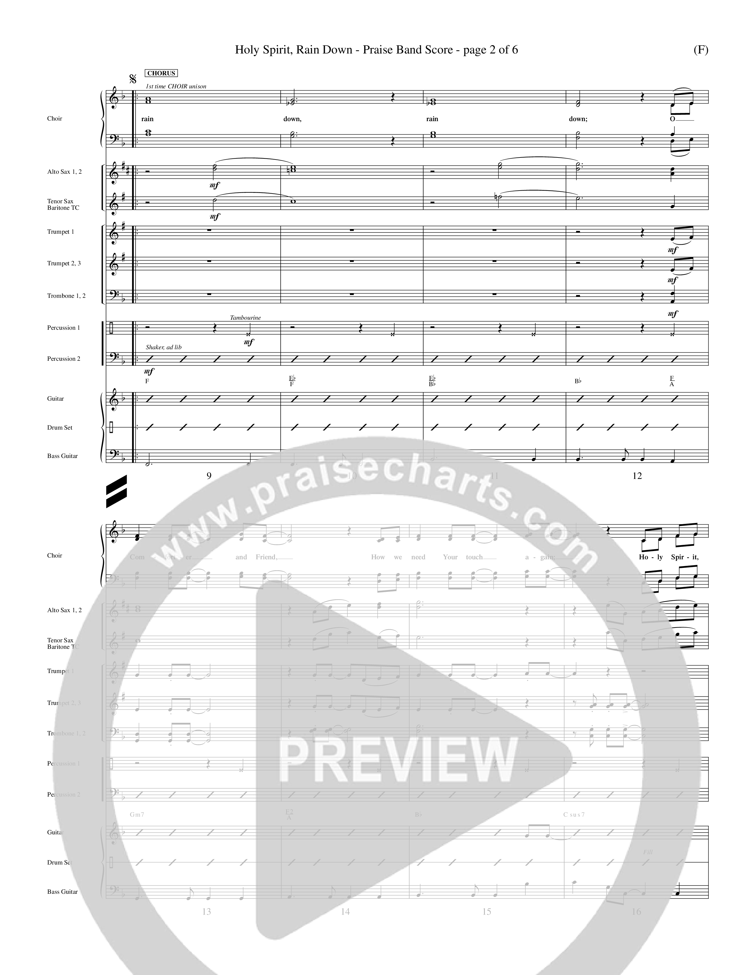 Holy Spirit Rain Down (Choral Anthem SATB) Conductor's Score (Word Music Choral / Orch. Ed Hogan)