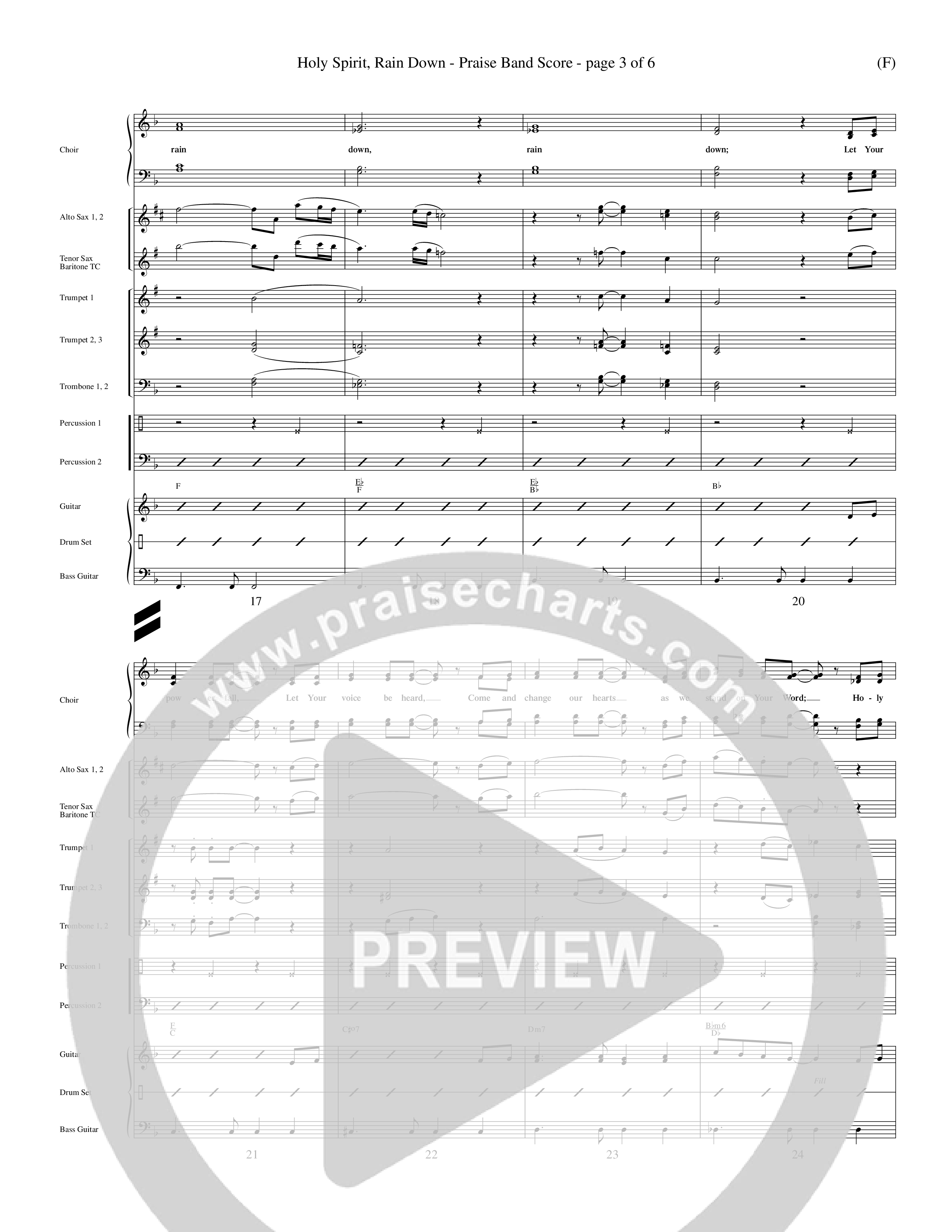 Holy Spirit Rain Down (Choral Anthem SATB) Conductor's Score (Word Music Choral / Orch. Ed Hogan)