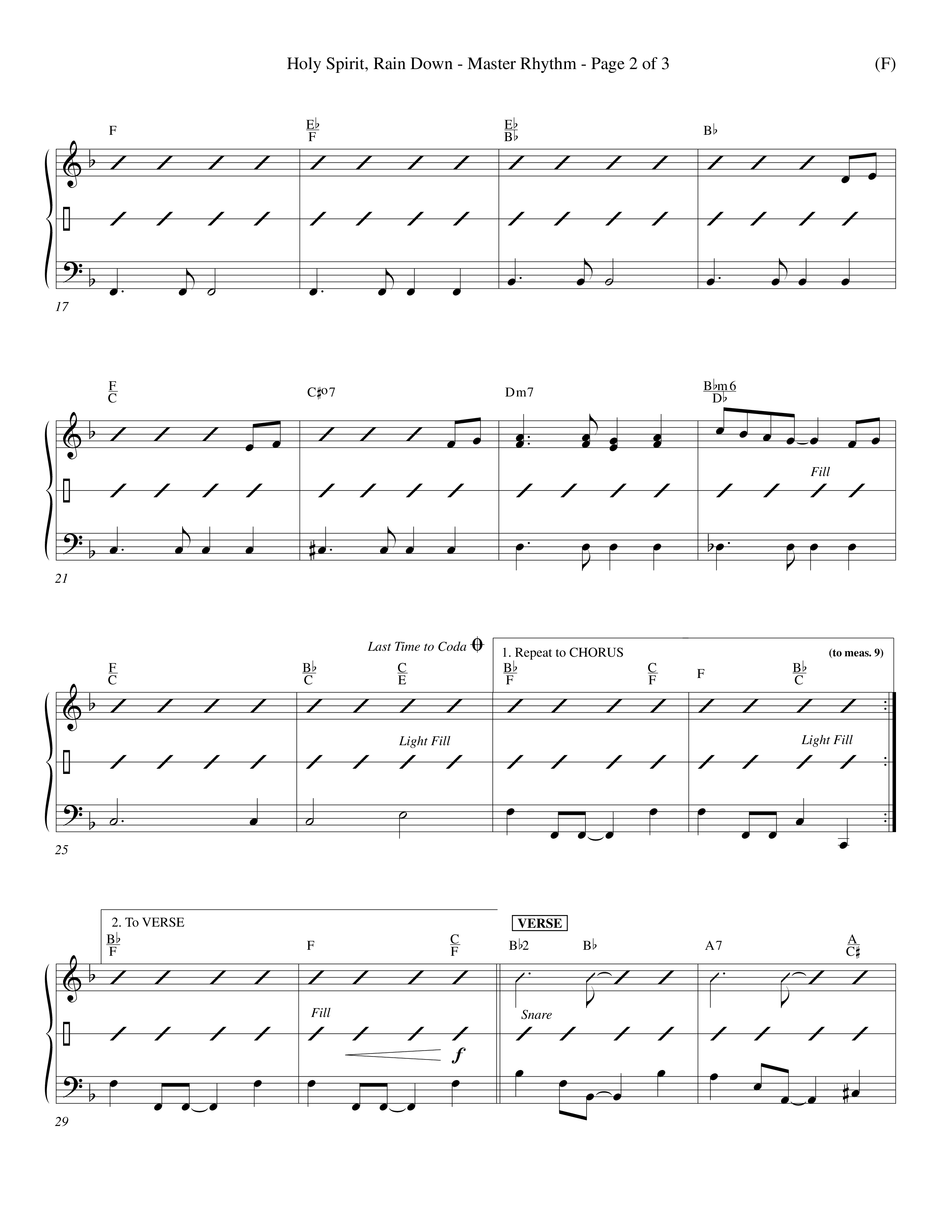 Holy Spirit Rain Down (Choral Anthem SATB) Rhythm Chart (Word Music Choral / Orch. Ed Hogan)