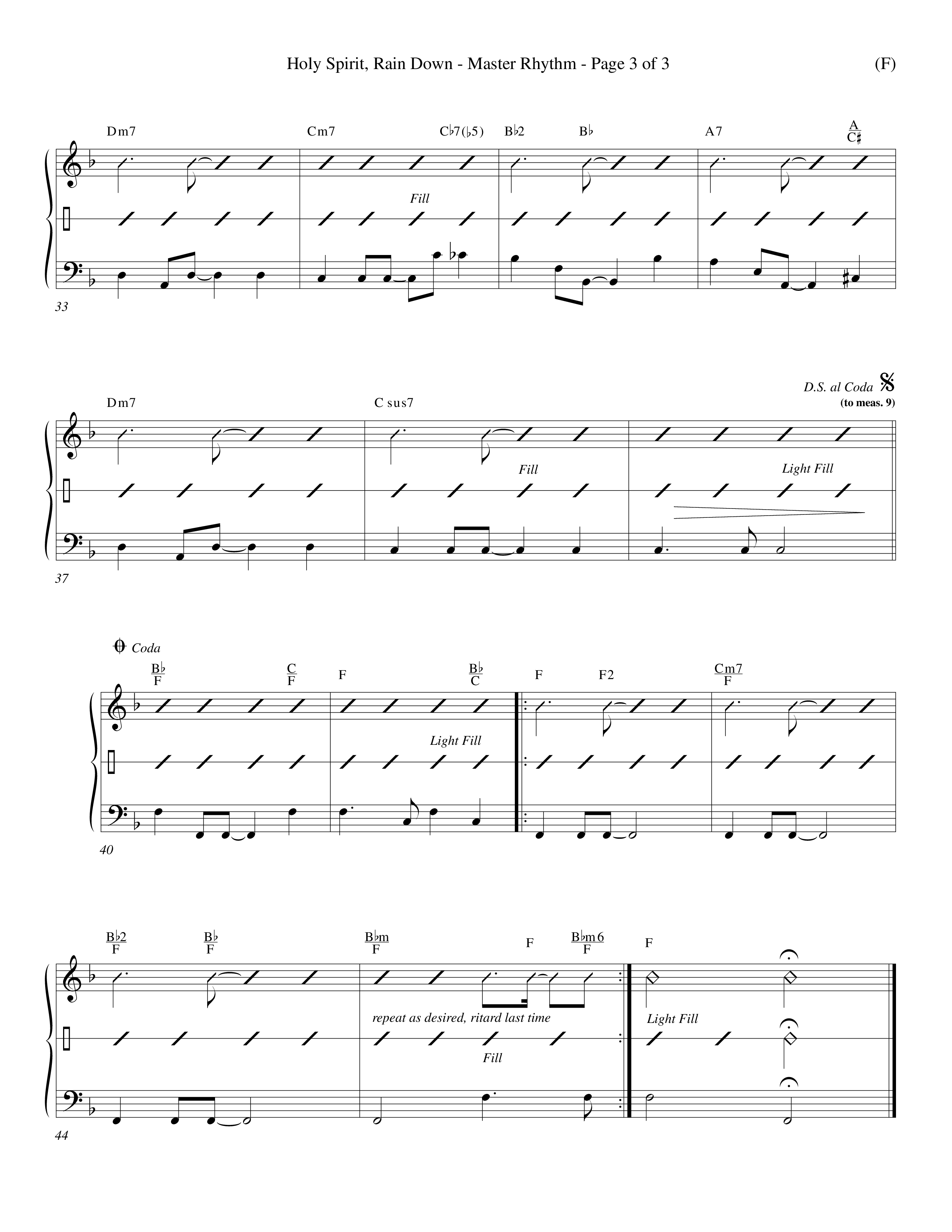 Holy Spirit Rain Down (Choral Anthem SATB) Rhythm Chart (Word Music Choral / Orch. Ed Hogan)