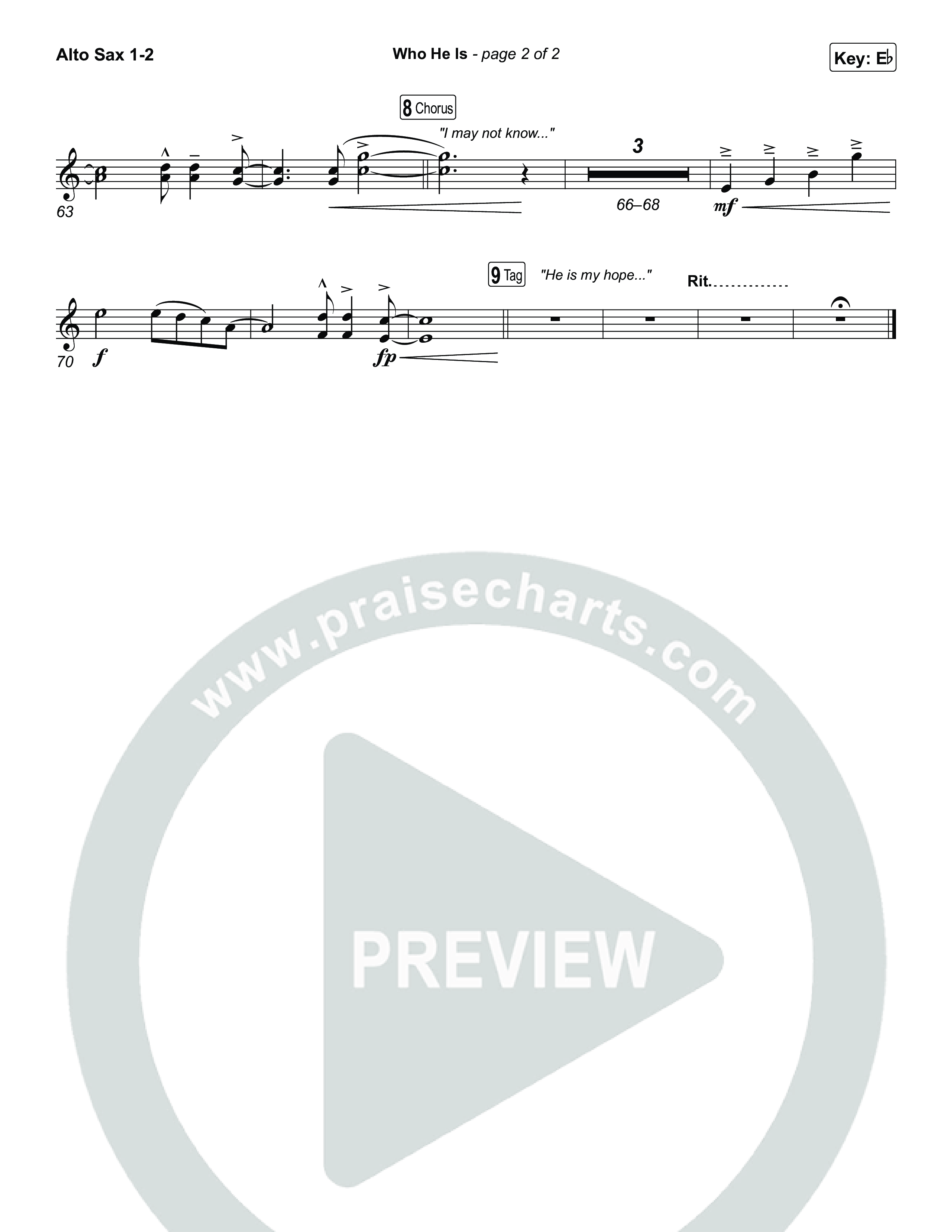 Who He Is Alto Sax 1,2 (Jamie MacDonald)