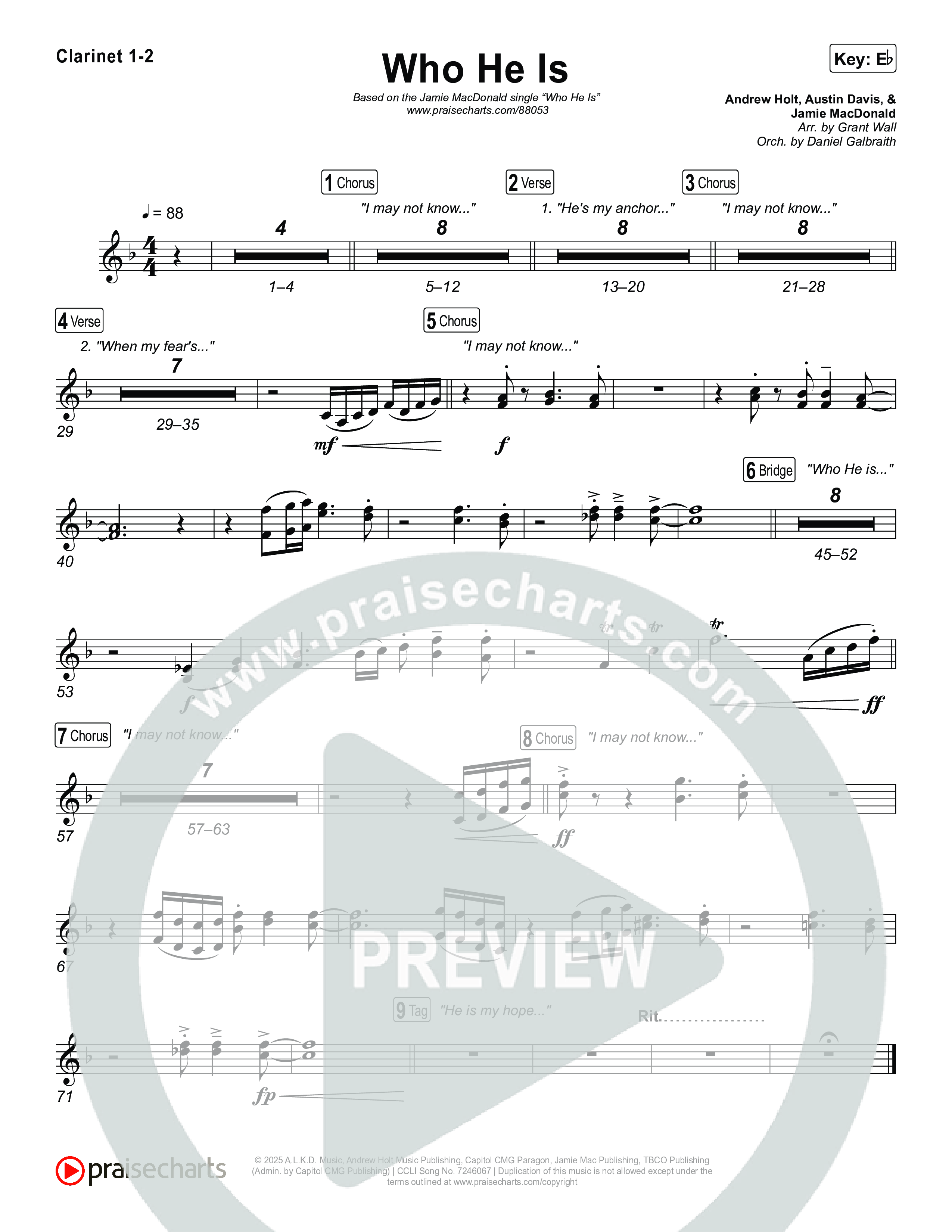 Who He Is Clarinet 1/2 (Jamie MacDonald)