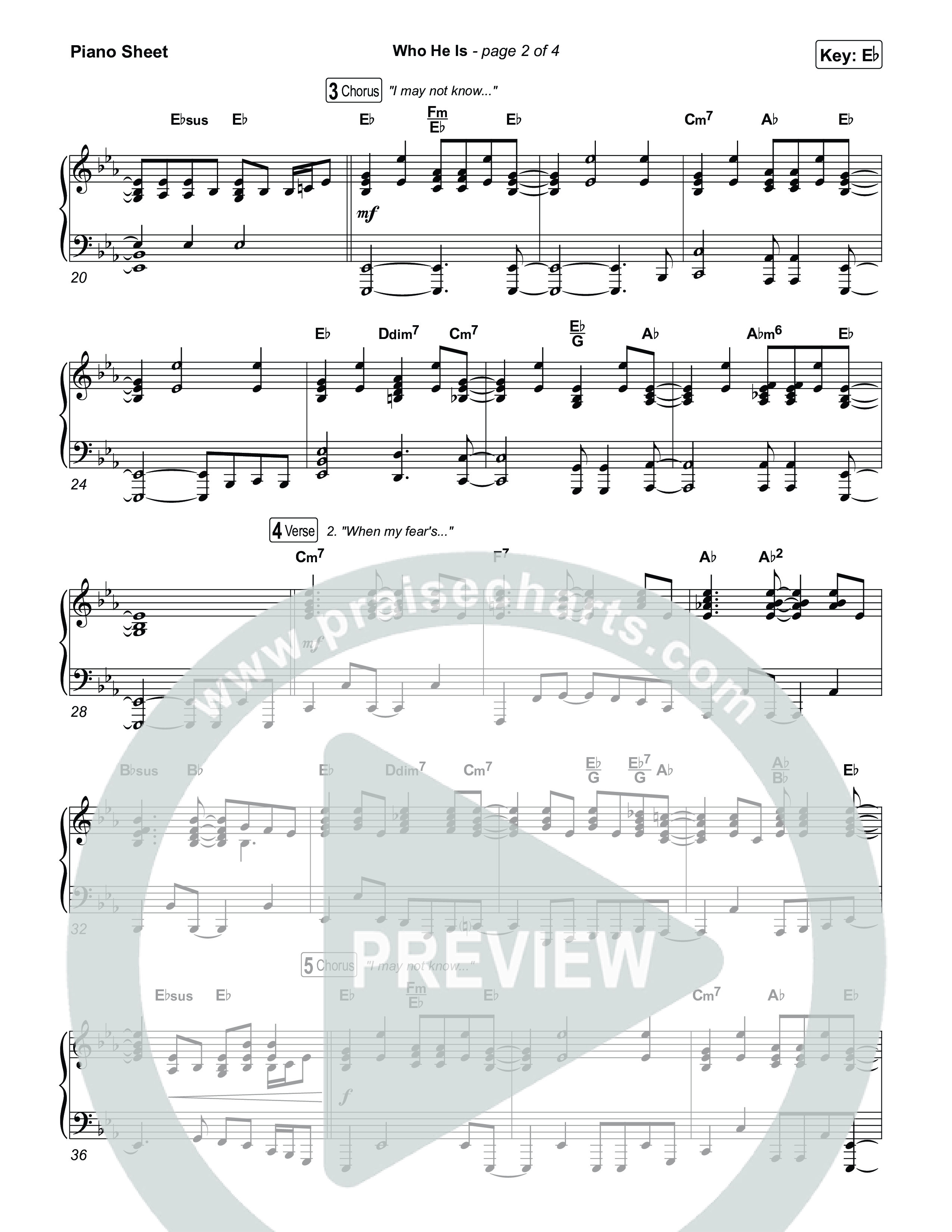 Who He Is Piano Sheet (Jamie MacDonald)