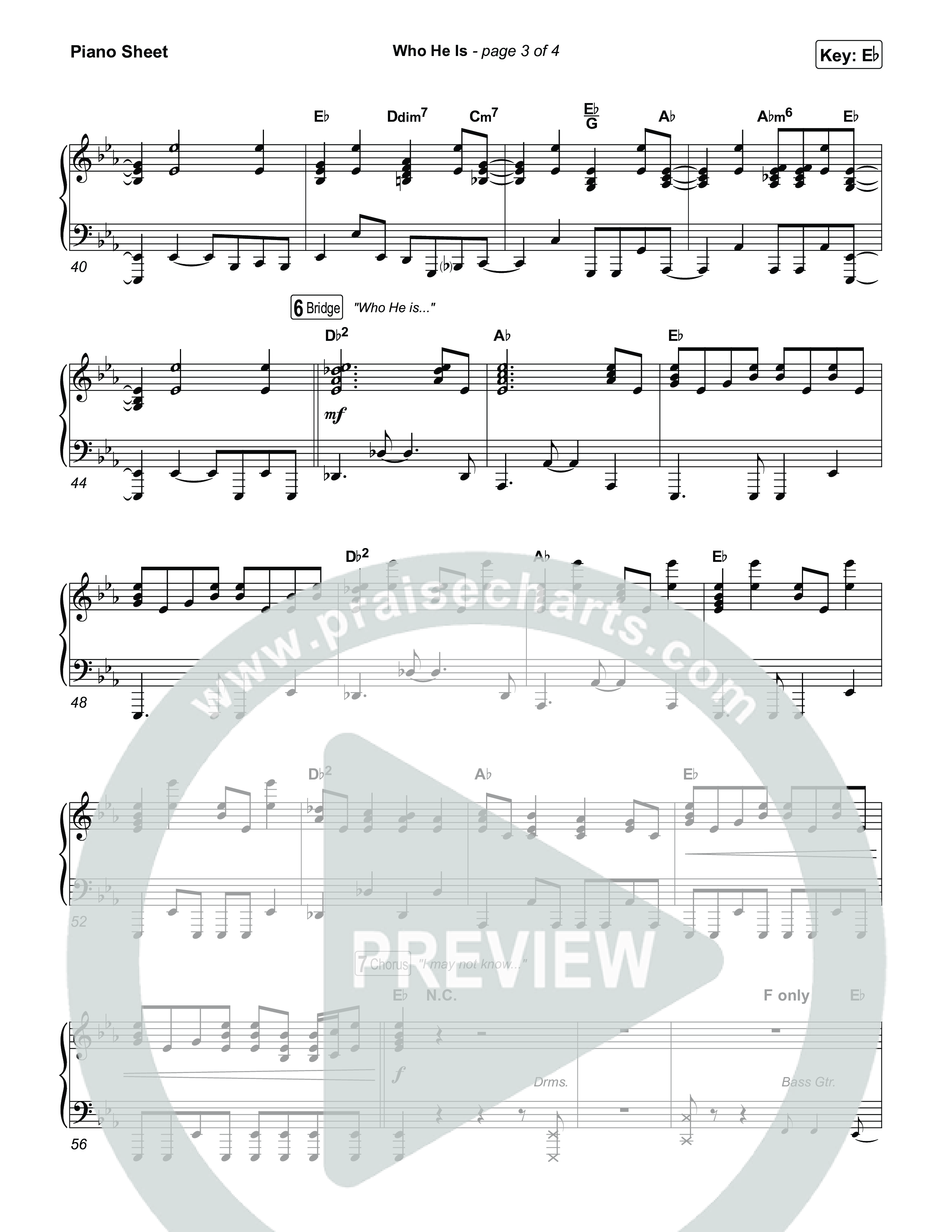 Who He Is Piano Sheet (Jamie MacDonald)