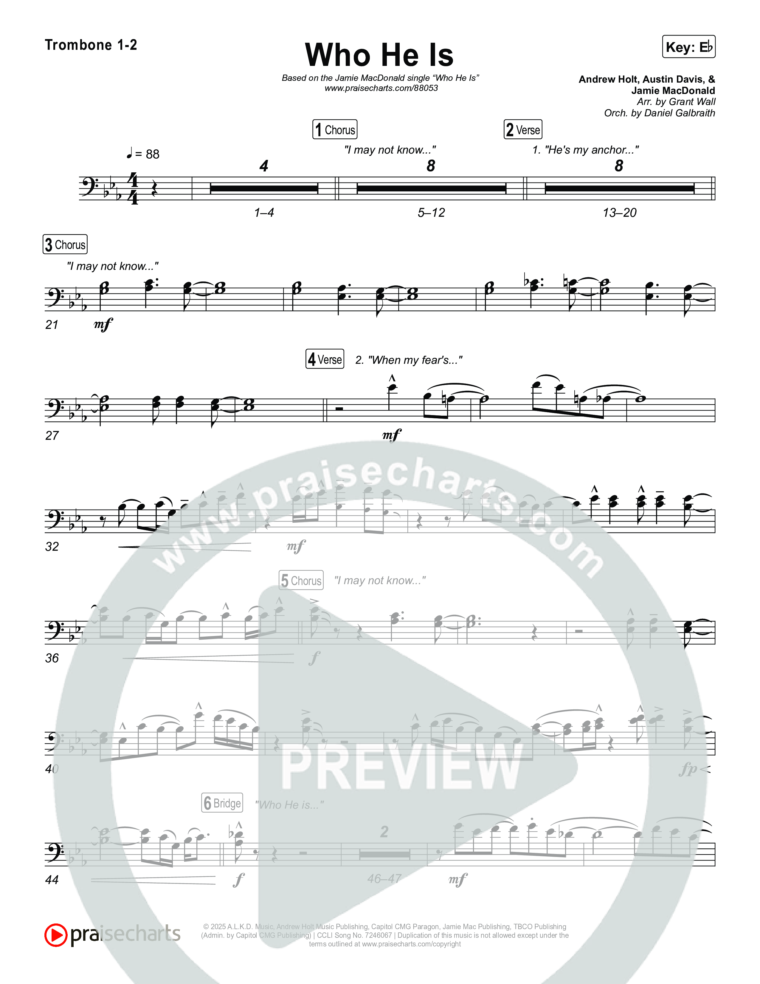 Who He Is Trombone 1/2 (Jamie MacDonald)