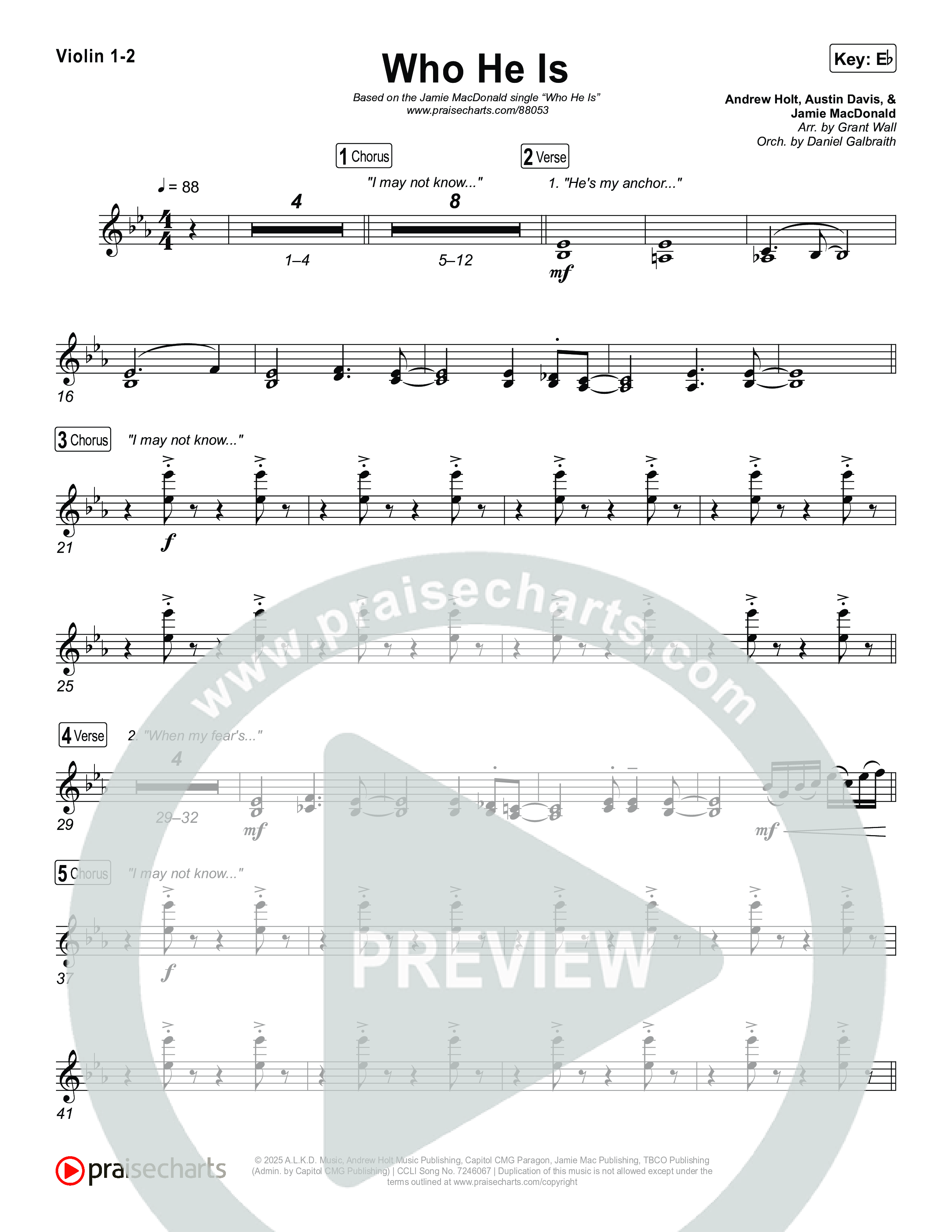 Who He Is Violin 1,2 (Jamie MacDonald)