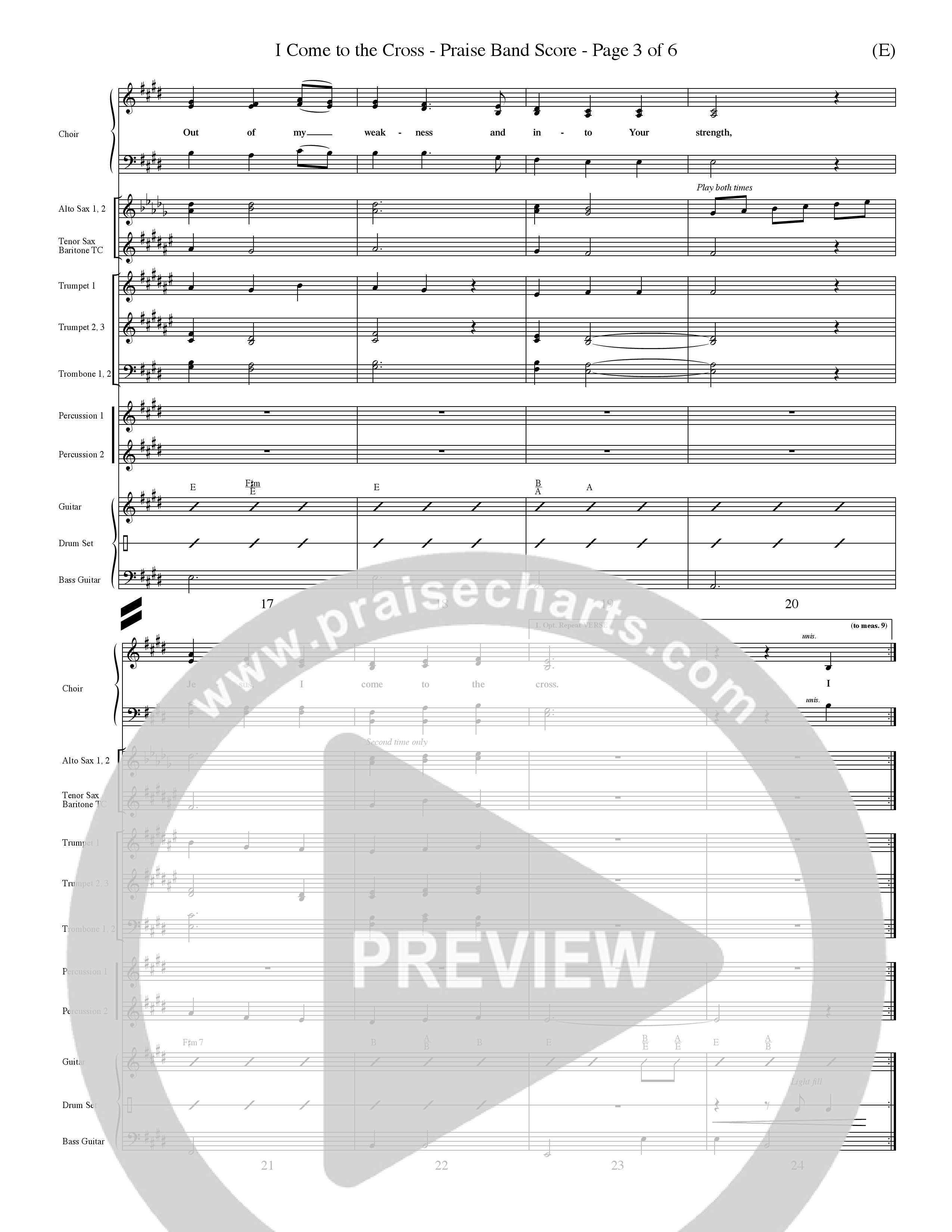 I Come To The Cross (Choral Anthem SATB) PraiseBand (incl. Brass) (Word Music Choral / Orch. Keith Wilbanks)