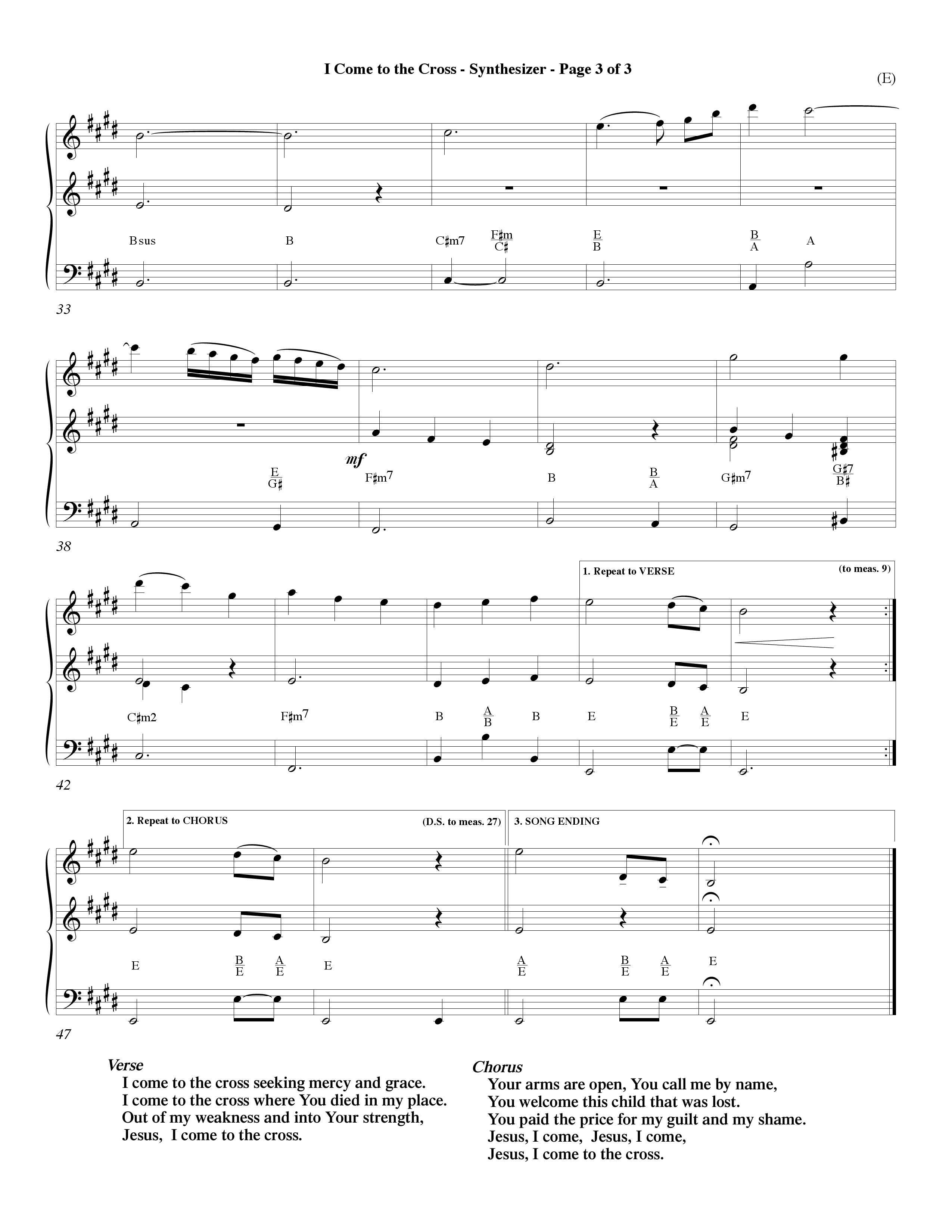 I Come To The Cross (Choral Anthem SATB) Synth (Word Music Choral / Orch. Keith Wilbanks)