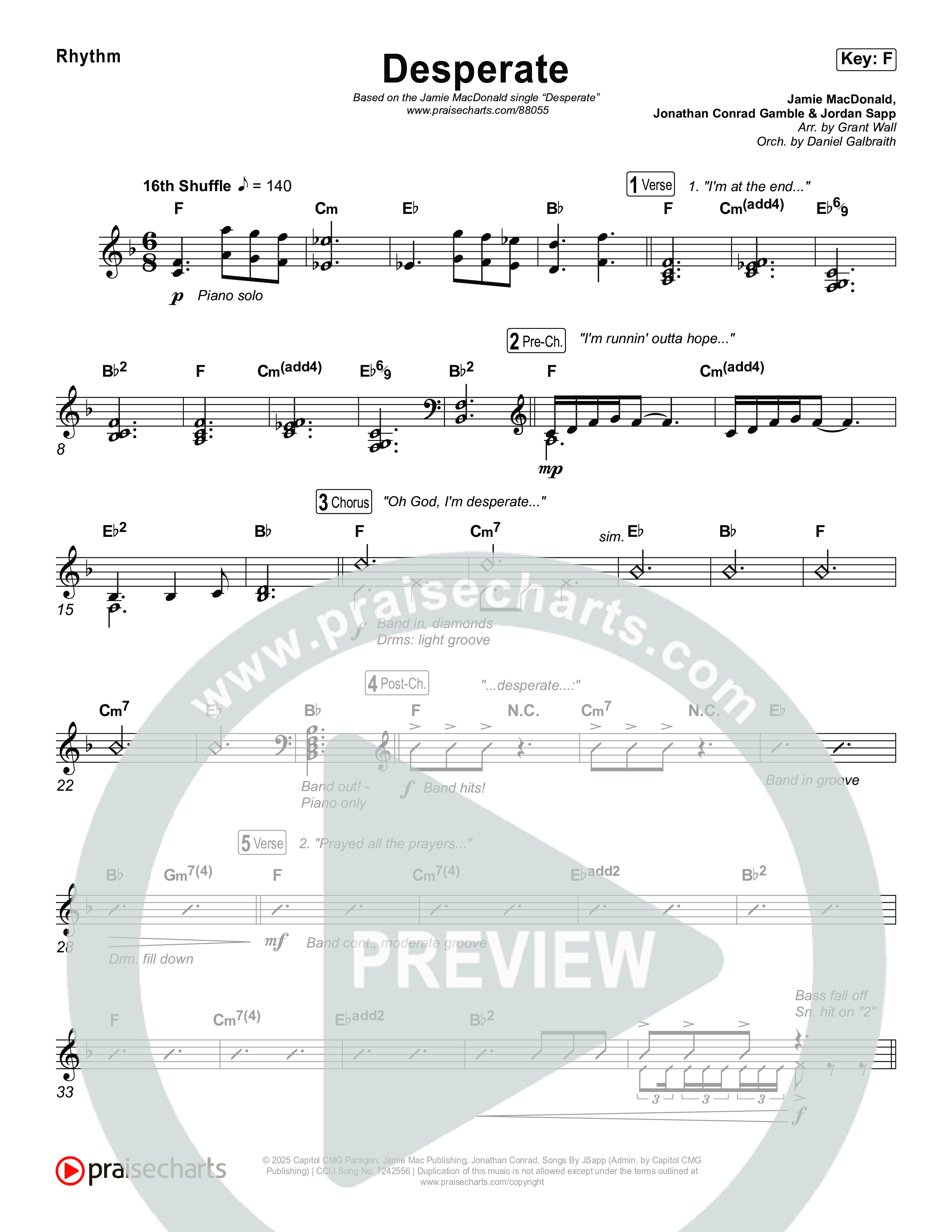 Desperate Rhythm Chart (Jamie MacDonald)