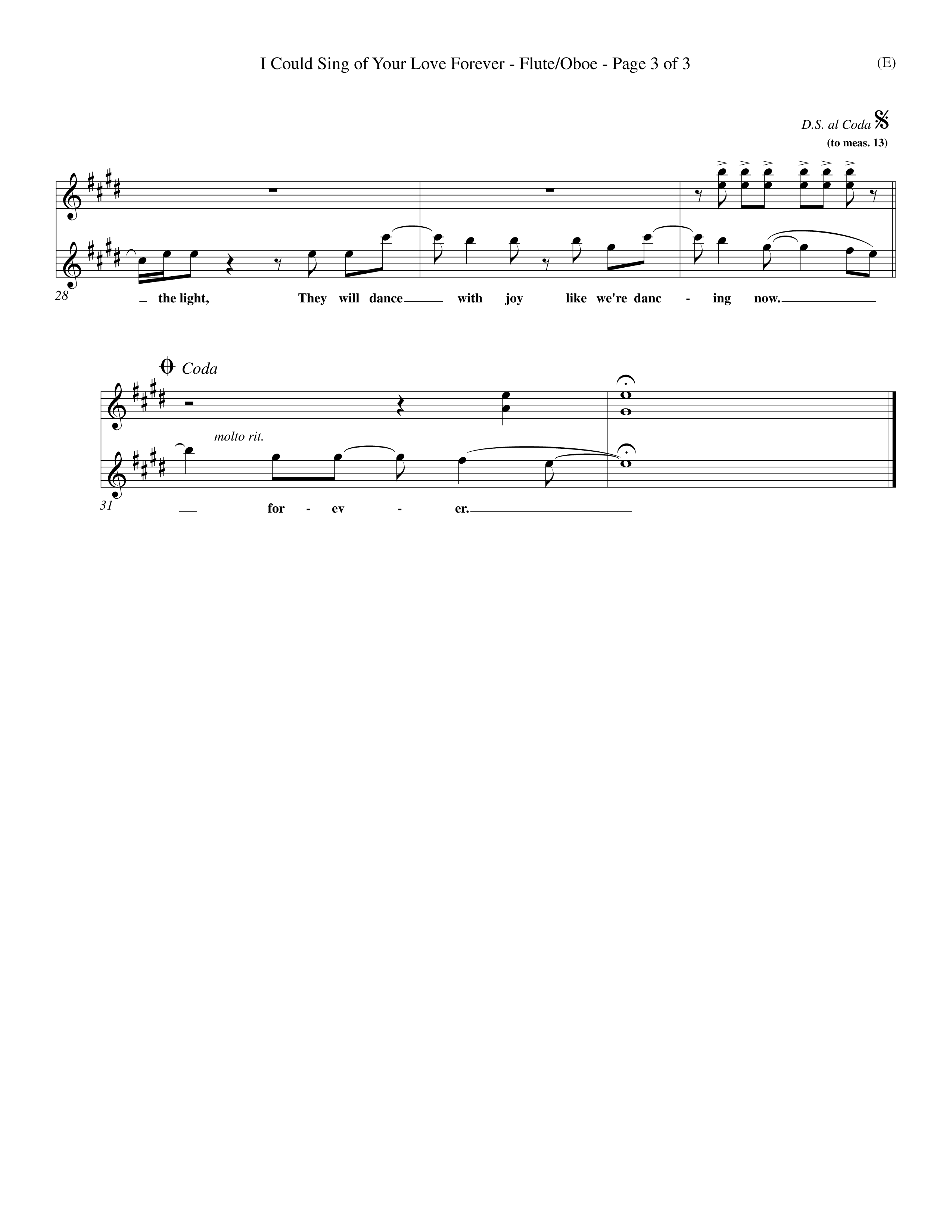 I Could Sing Of Your Love Forever (Choral Anthem SATB) Flute/Oboe (Word Music Choral / Orch. Keith Wilbanks)