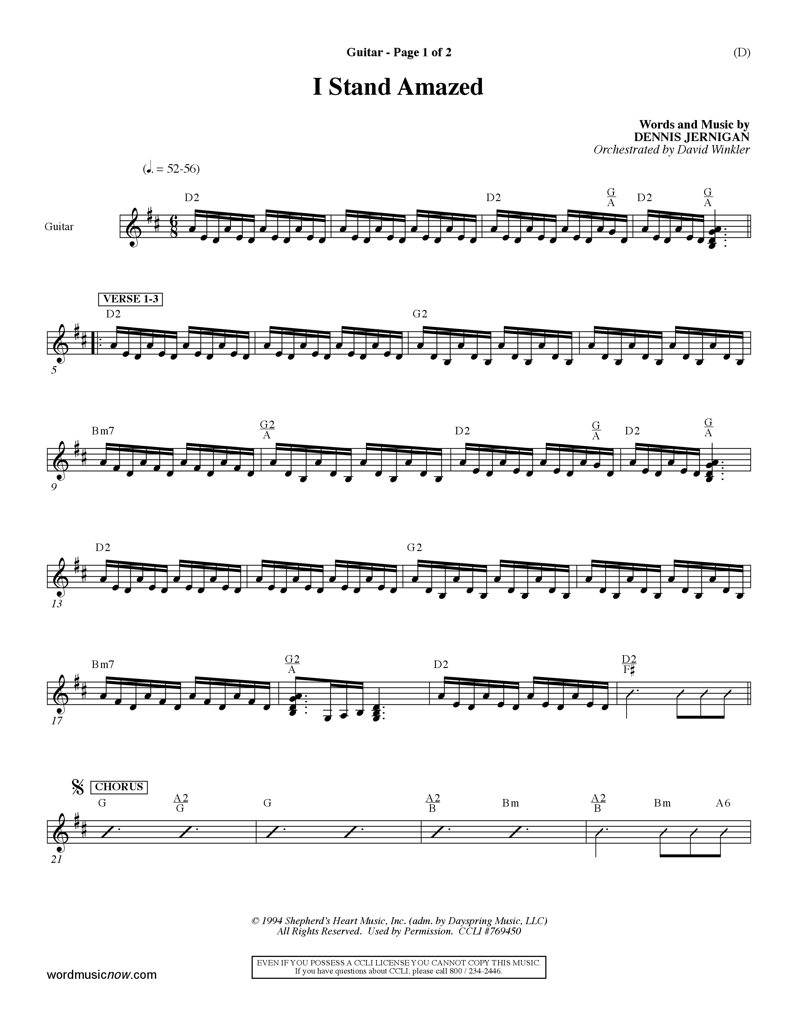 I Stand Amazed (Choral Anthem SATB) Acoustic Guitar (Word Music Choral / Orch. David Winkler)