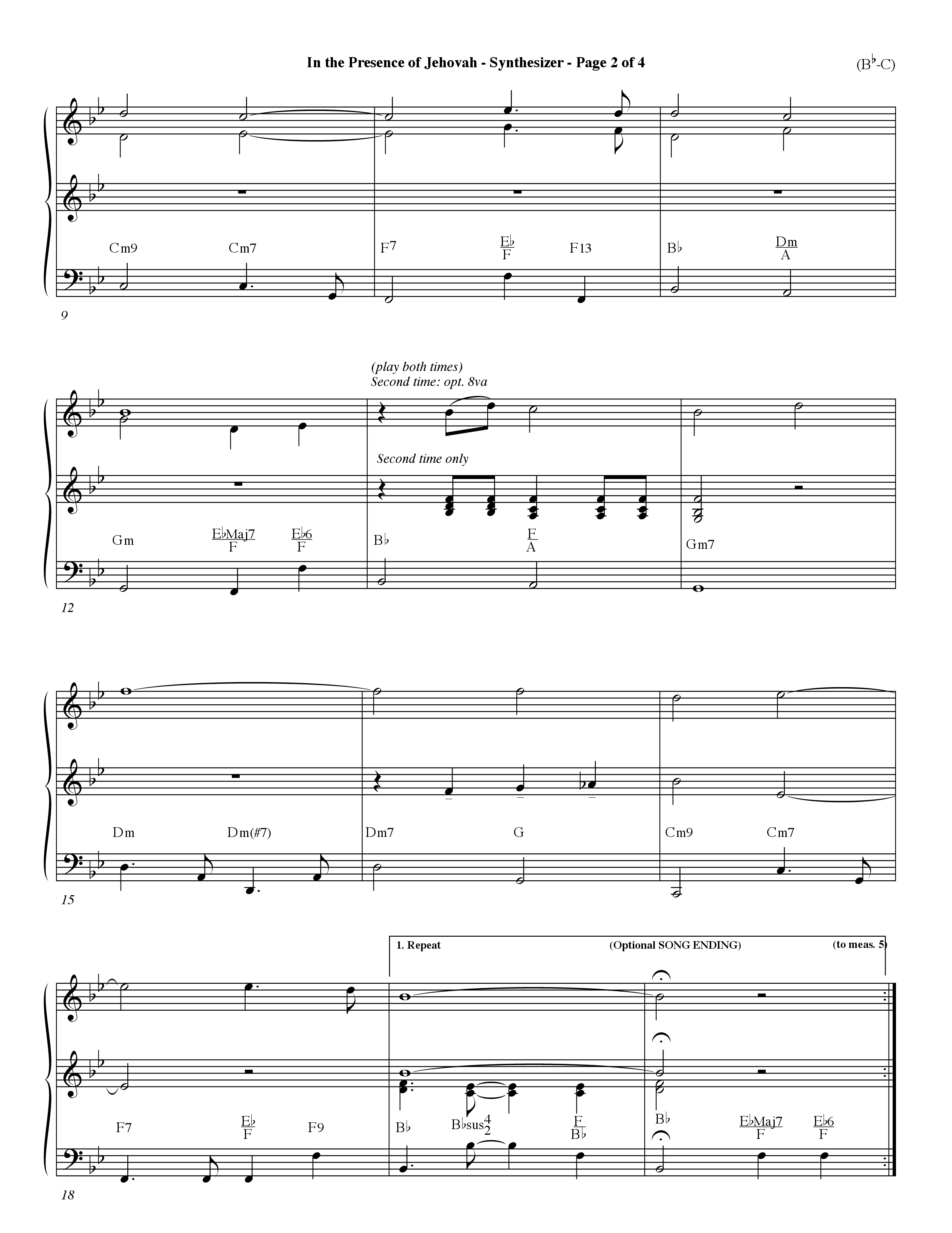 In The Presence Of Jehovah (Choral Anthem SATB) Synth (Word Music Choral / Orch. Keith Wilbanks)