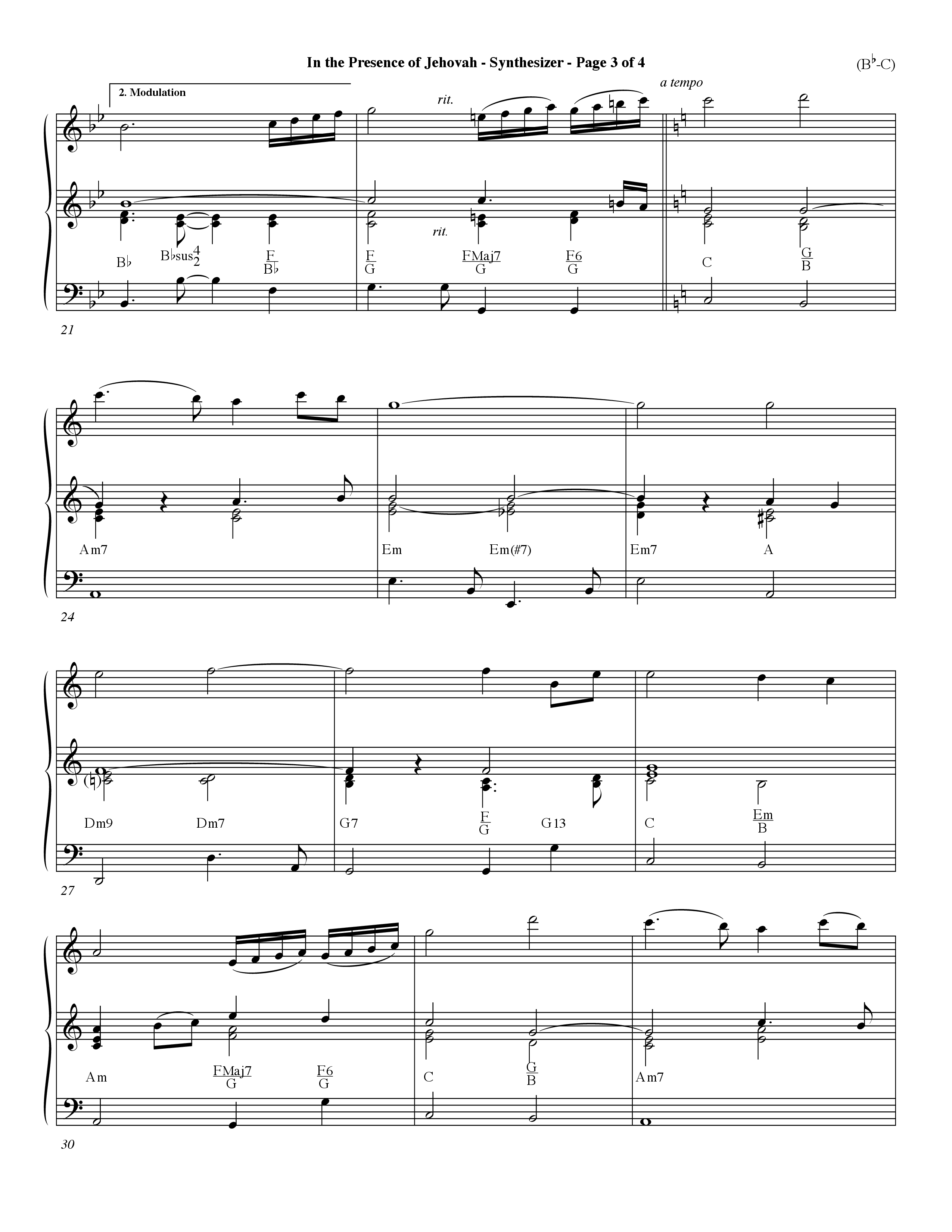 In The Presence Of Jehovah (Choral Anthem SATB) Synth (Word Music Choral / Orch. Keith Wilbanks)