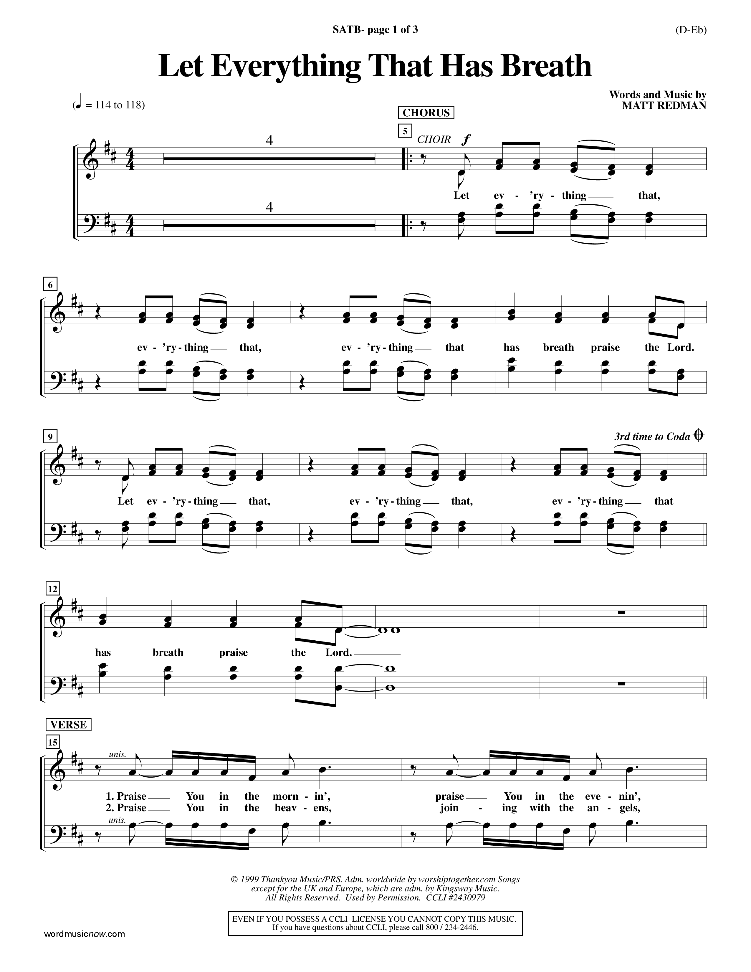 Let Everything That Has Breath (Choral Anthem SATB) Choir Sheet (SATB) (Word Music Choral / Orch. Jeff Cranfill)