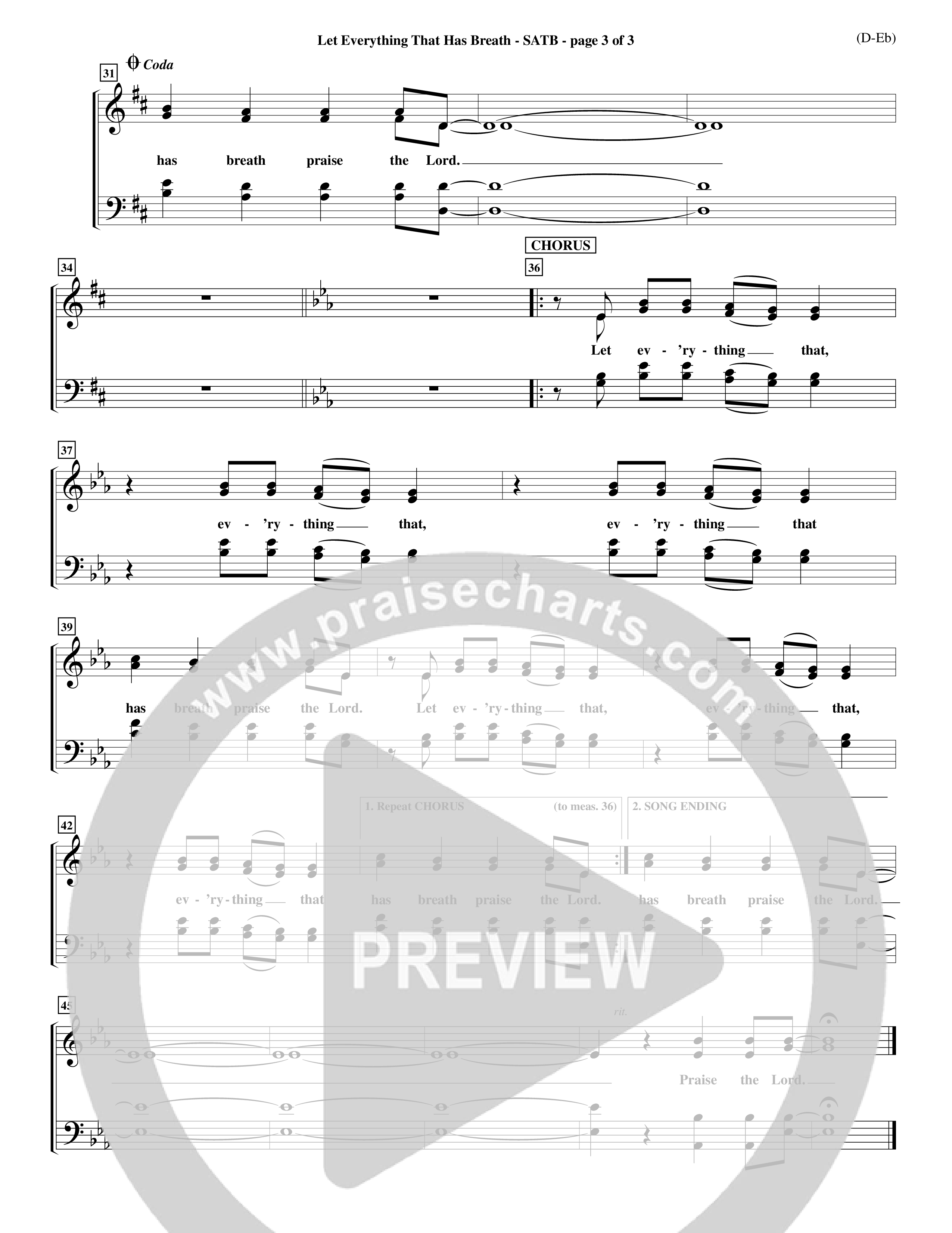 Let Everything That Has Breath (Choral Anthem SATB) Choir Sheet (SATB) (Word Music Choral / Orch. Jeff Cranfill)