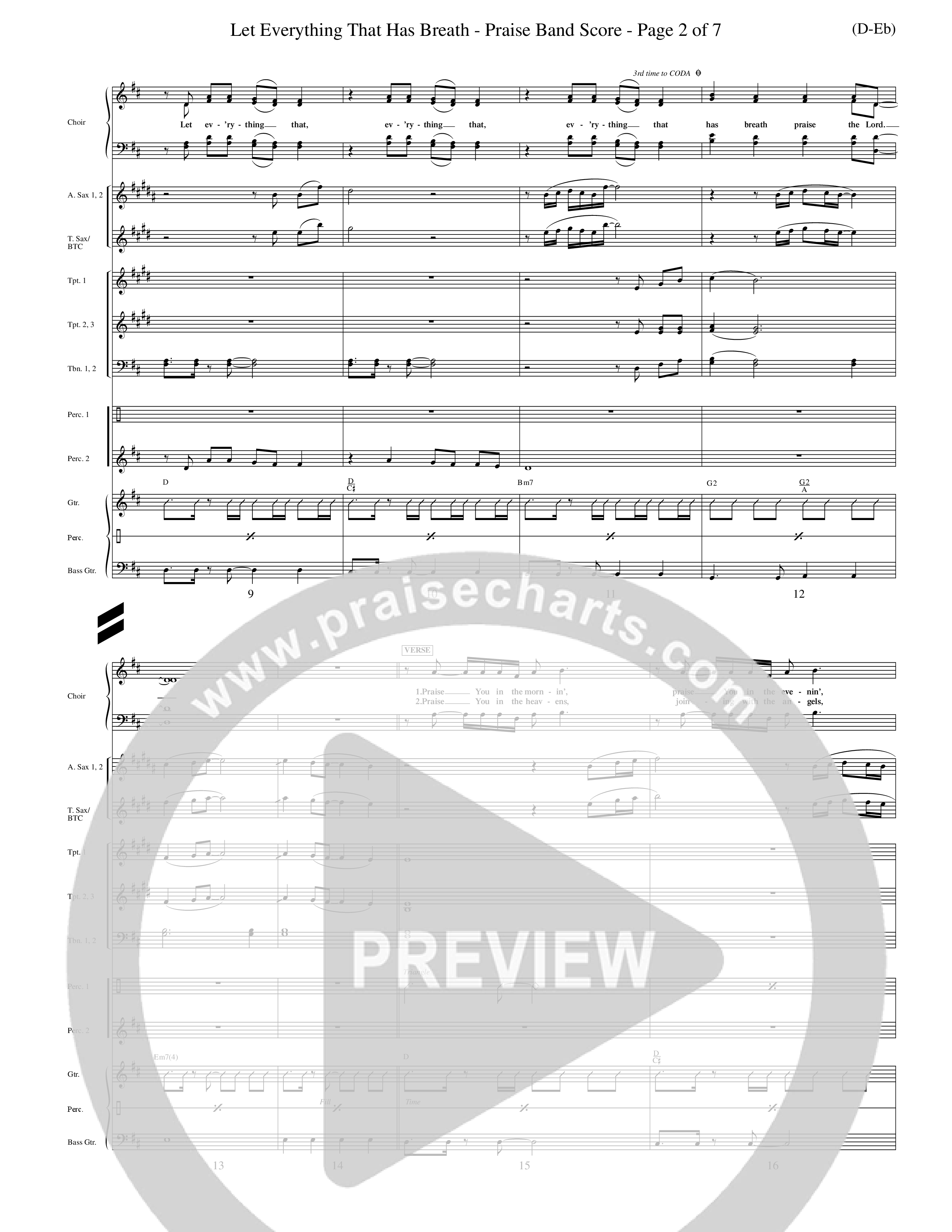 Let Everything That Has Breath (Choral Anthem SATB) PraiseBand (incl. Brass) (Word Music Choral / Orch. Jeff Cranfill)