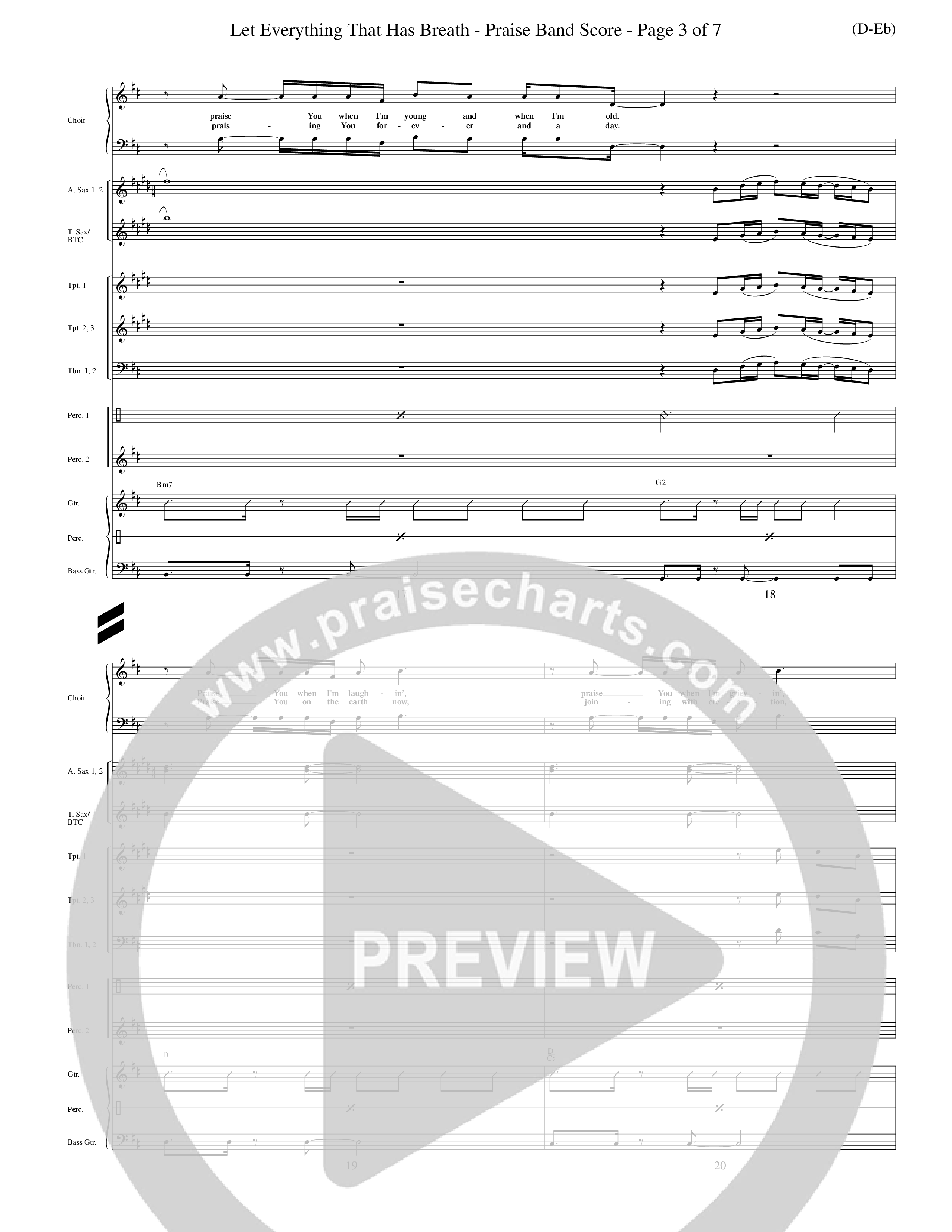 Let Everything That Has Breath (Choral Anthem SATB) PraiseBand (incl. Brass) (Word Music Choral / Orch. Jeff Cranfill)