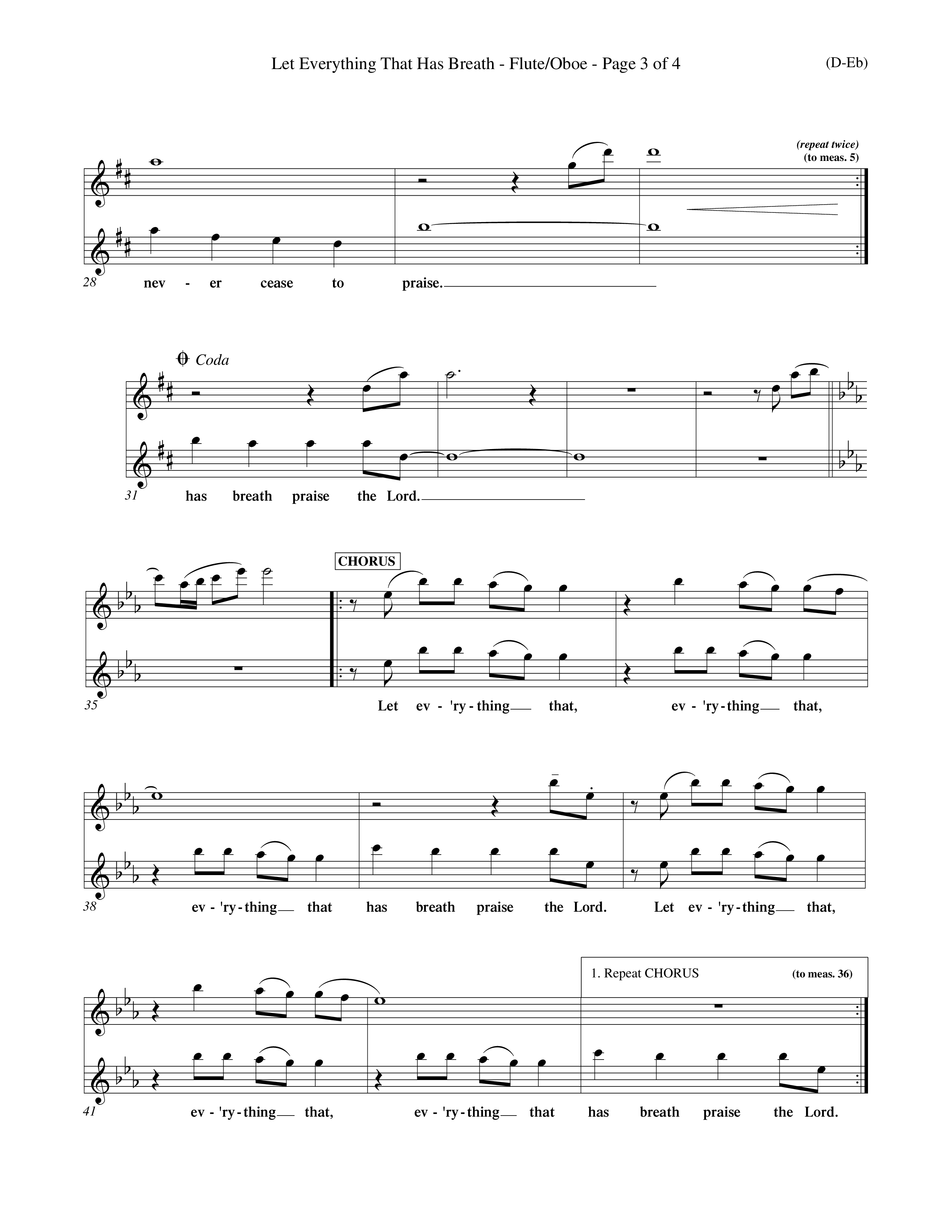 Let Everything That Has Breath (Choral Anthem SATB) Flute/Oboe (Word Music Choral / Orch. Jeff Cranfill)