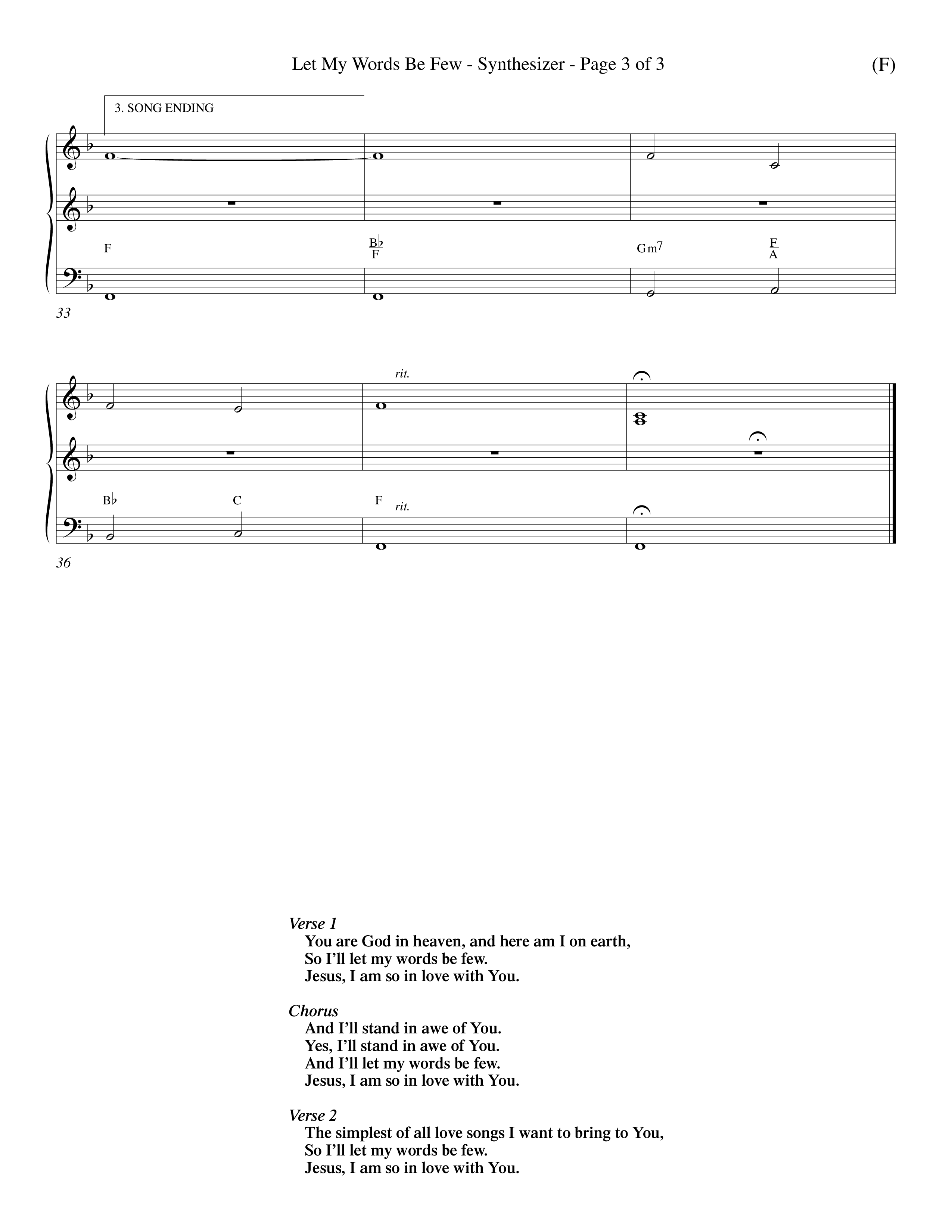 Let My Words Be Few (Choral Anthem SATB) Synth (Word Music Choral / Orch. Keith Wilbanks)