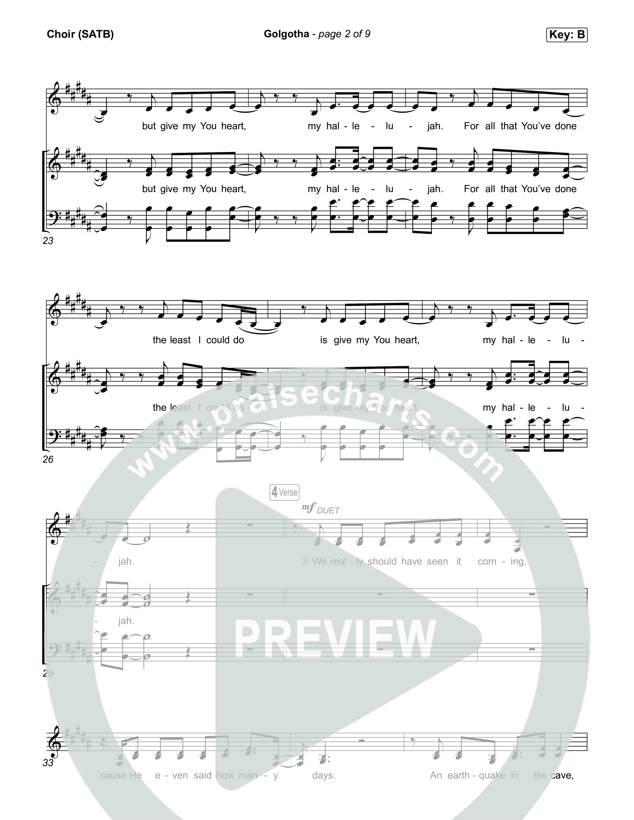 Golgotha Choir Sheet (SATB) (Brandon Lake)