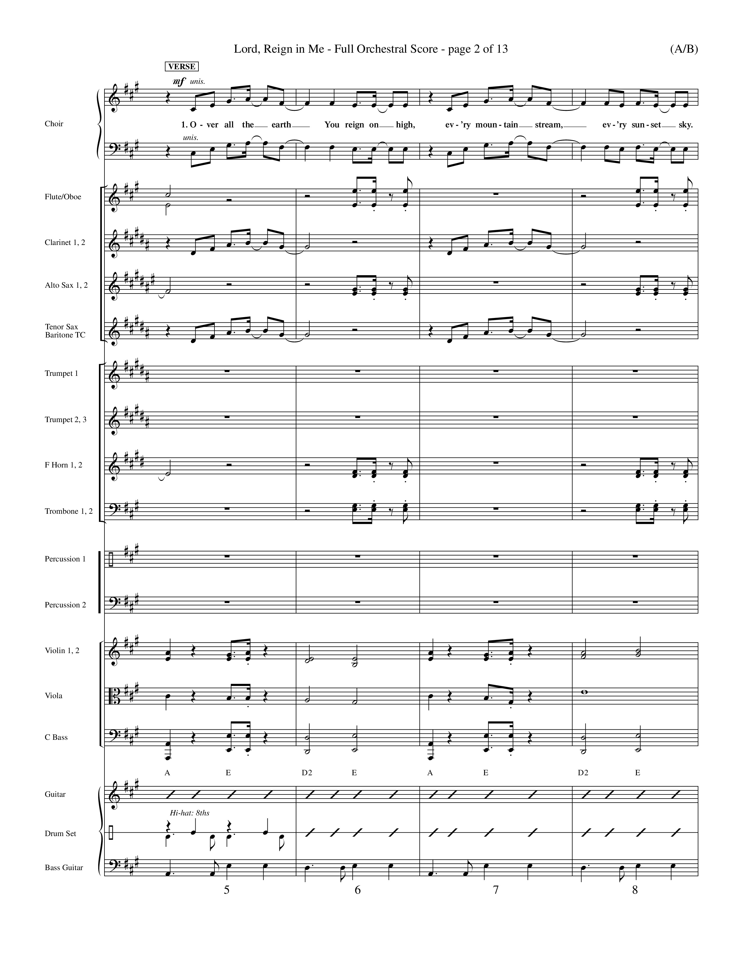 Lord Reign In Me (Choral Anthem SATB) Orchestration (Word Music Choral / Orch. Keith Wilbanks)