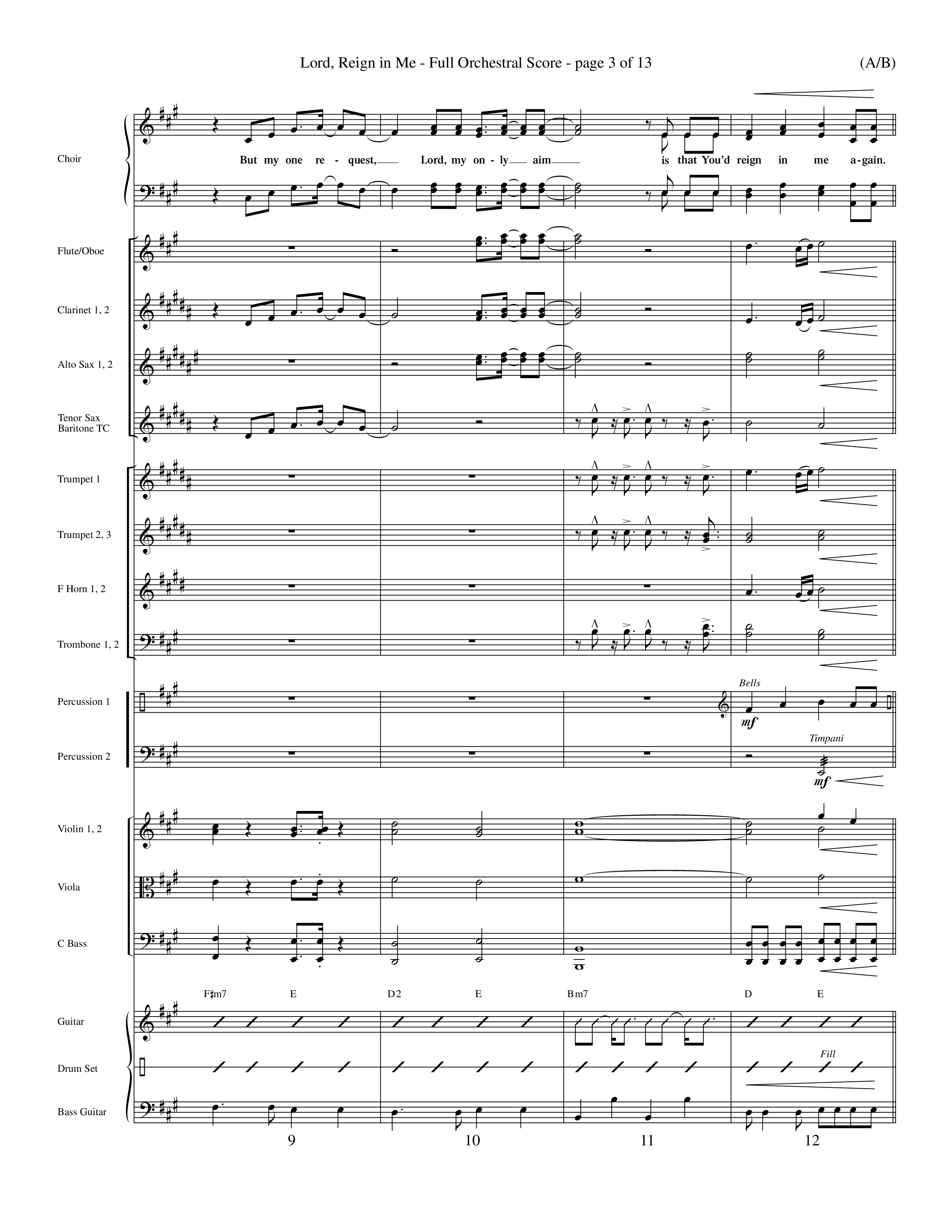 Lord Reign In Me (Choral Anthem SATB) Orchestration (Word Music Choral / Orch. Keith Wilbanks)