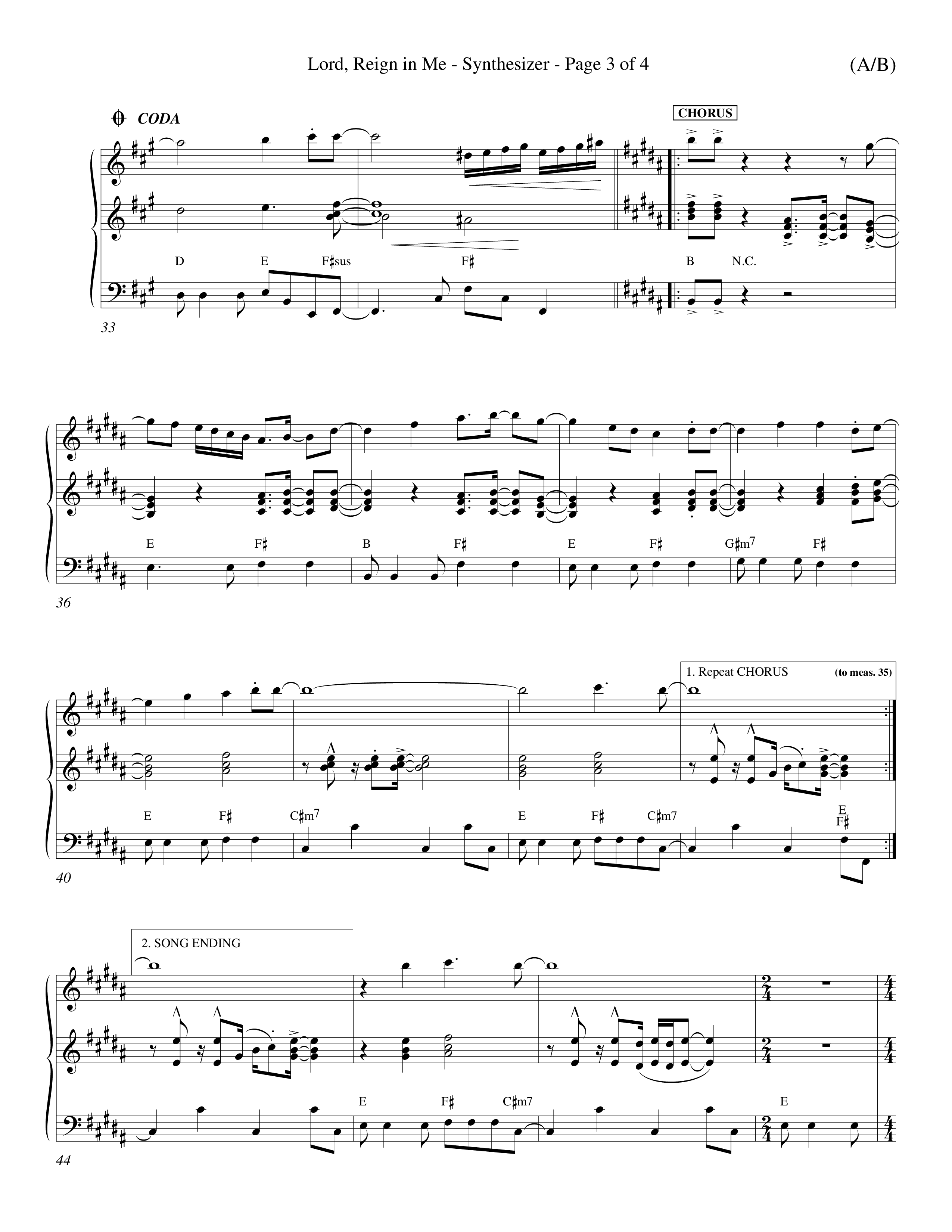Lord Reign In Me (Choral Anthem SATB) Synth (Word Music Choral / Orch. Keith Wilbanks)