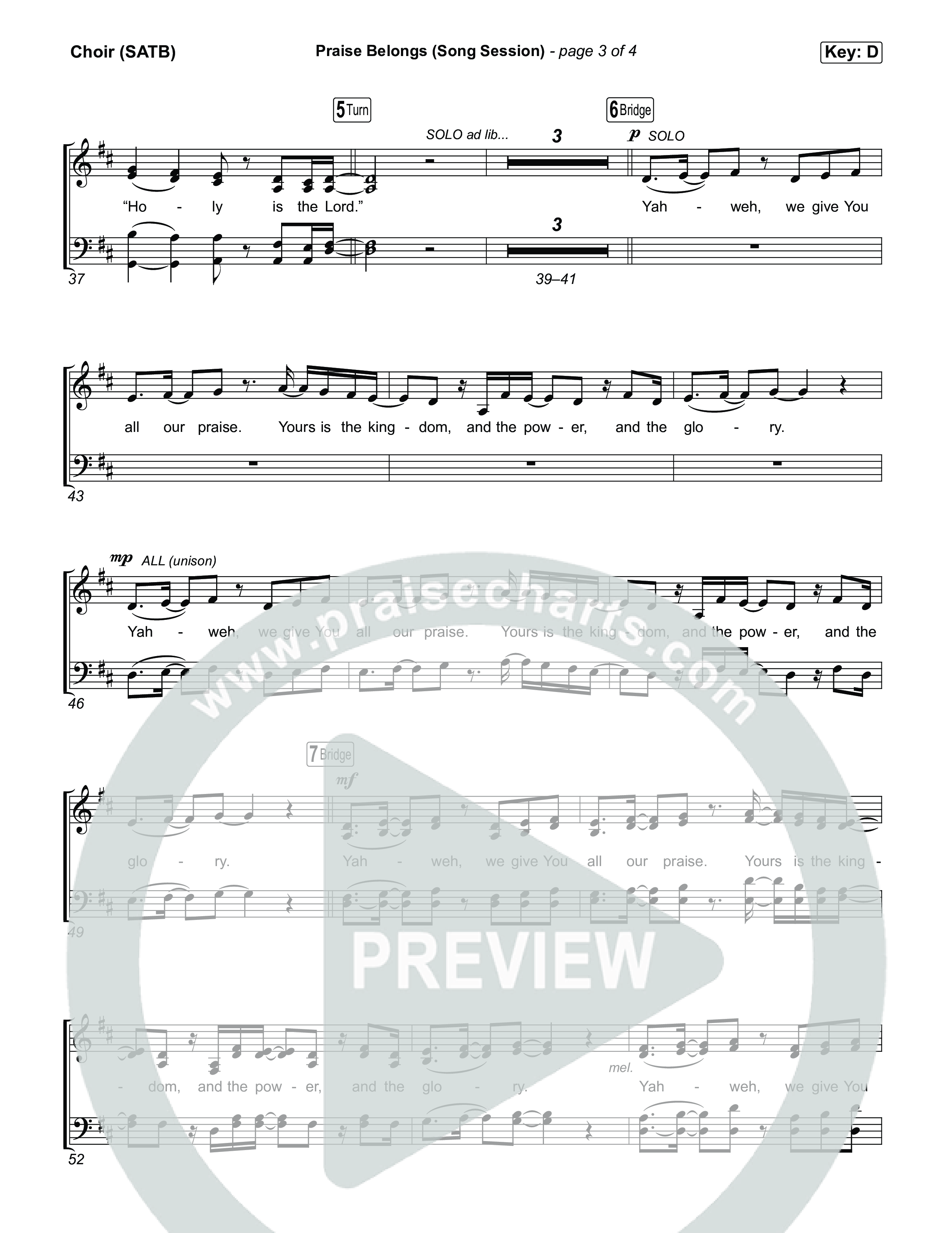 Praise Belongs (Song Session) Choir Sheet (SATB) (CXMMXNS)
