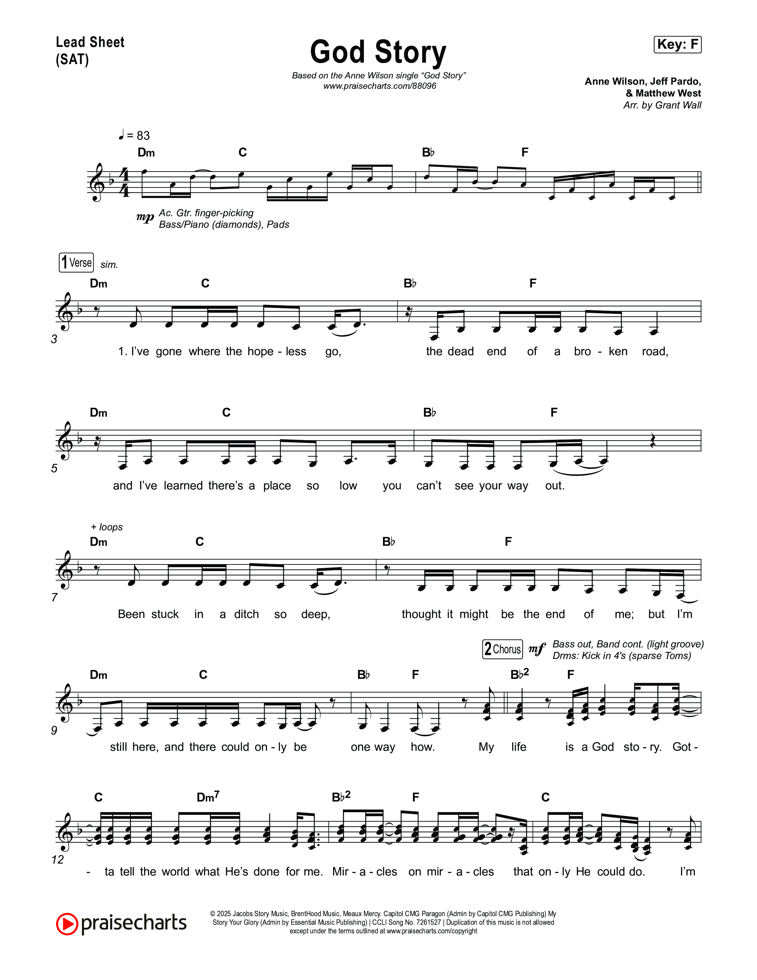 God Story Lead Sheet (SAT) (Anne Wilson)