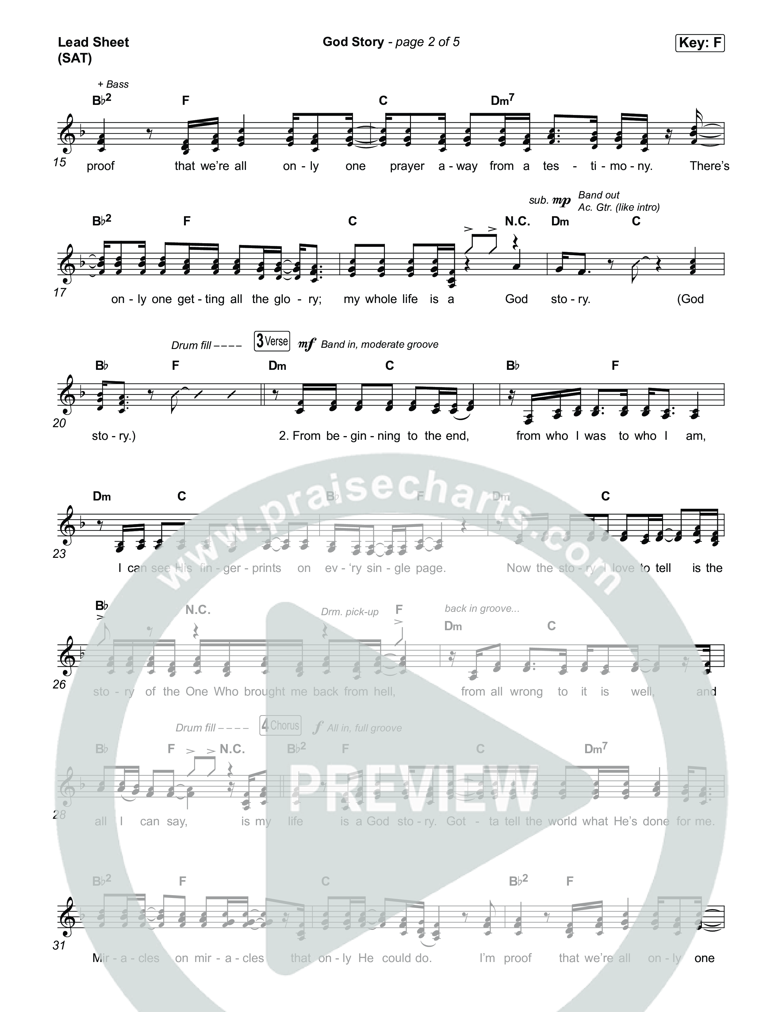 God Story Lead Sheet (SAT) (Anne Wilson)