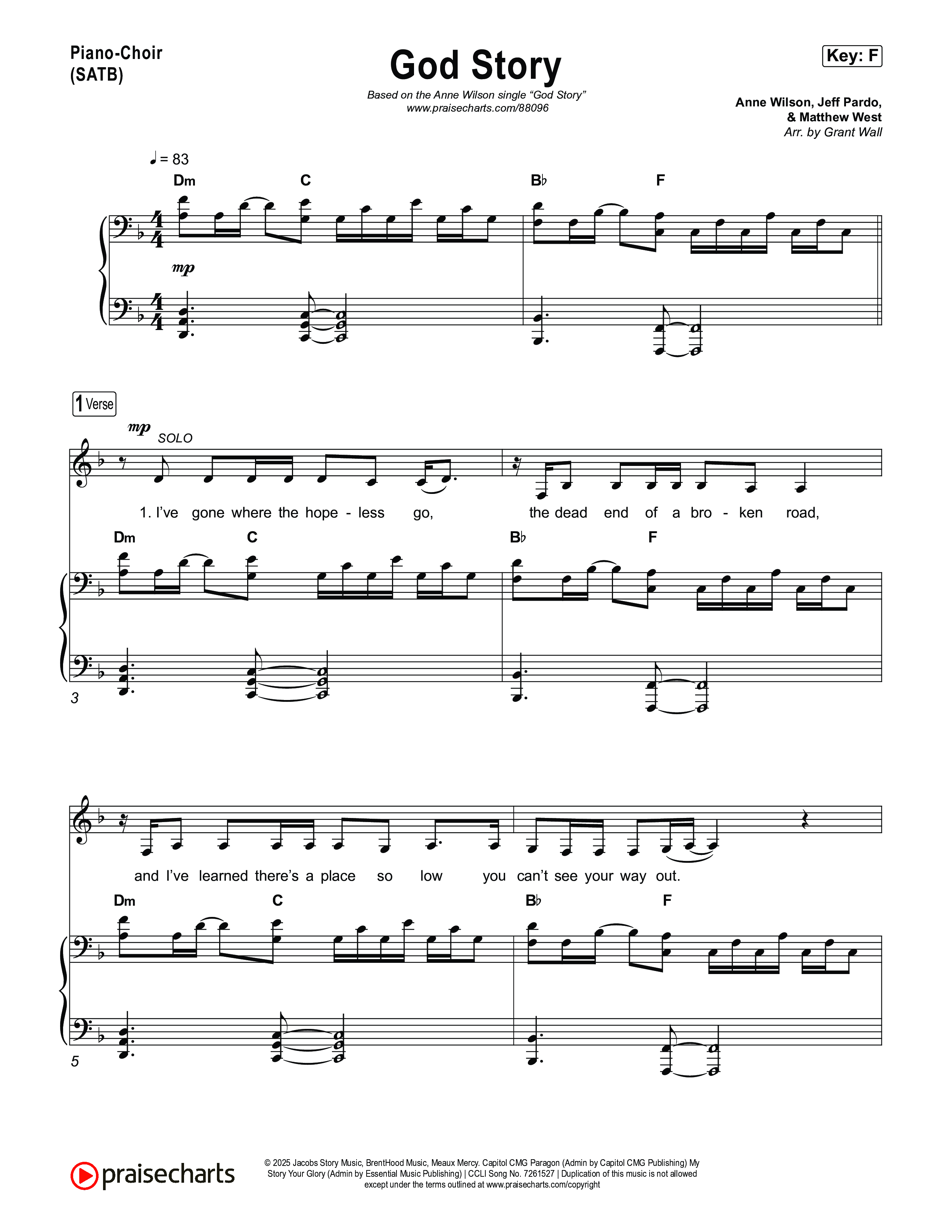 God Story Piano/Vocal Pack (Anne Wilson)