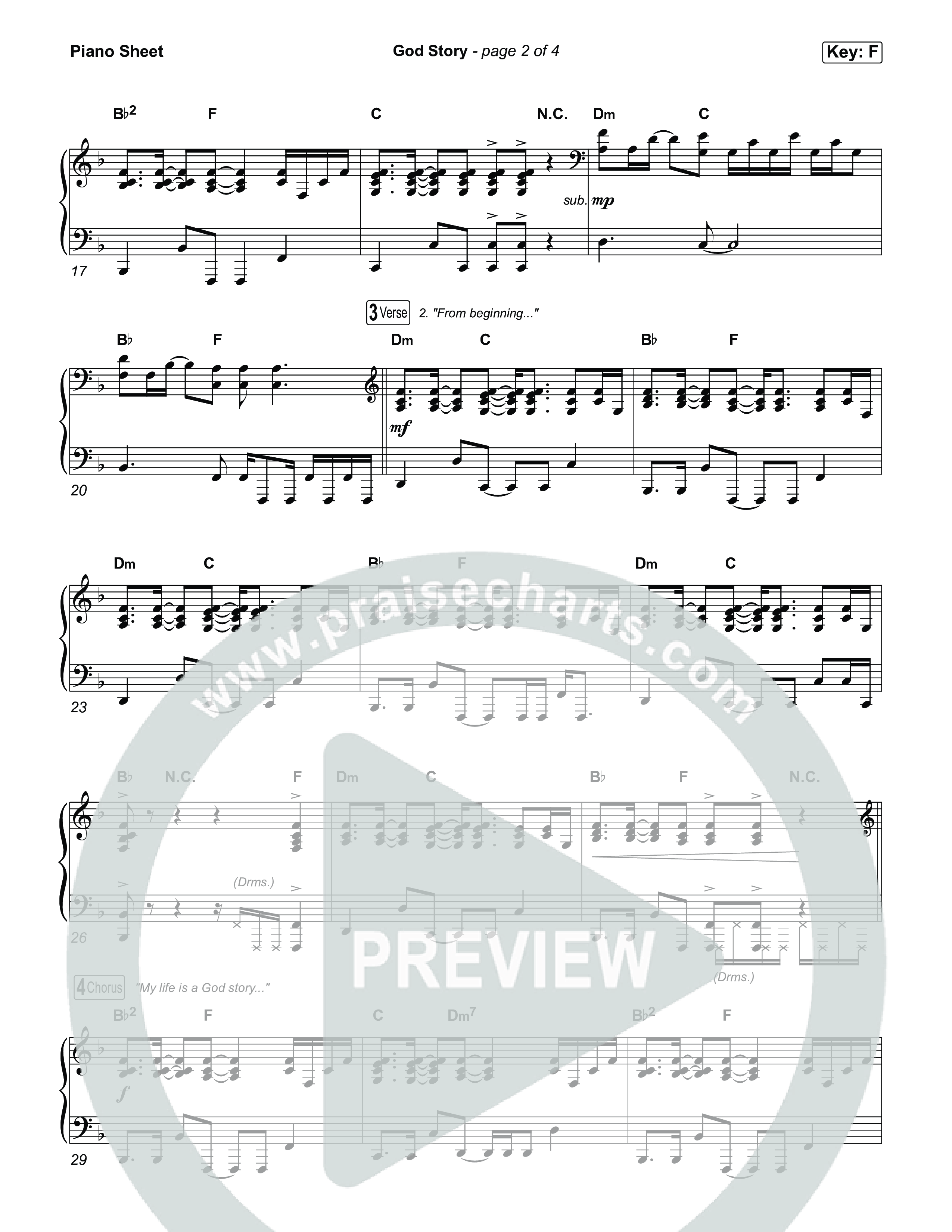 God Story Piano Sheet (Anne Wilson)