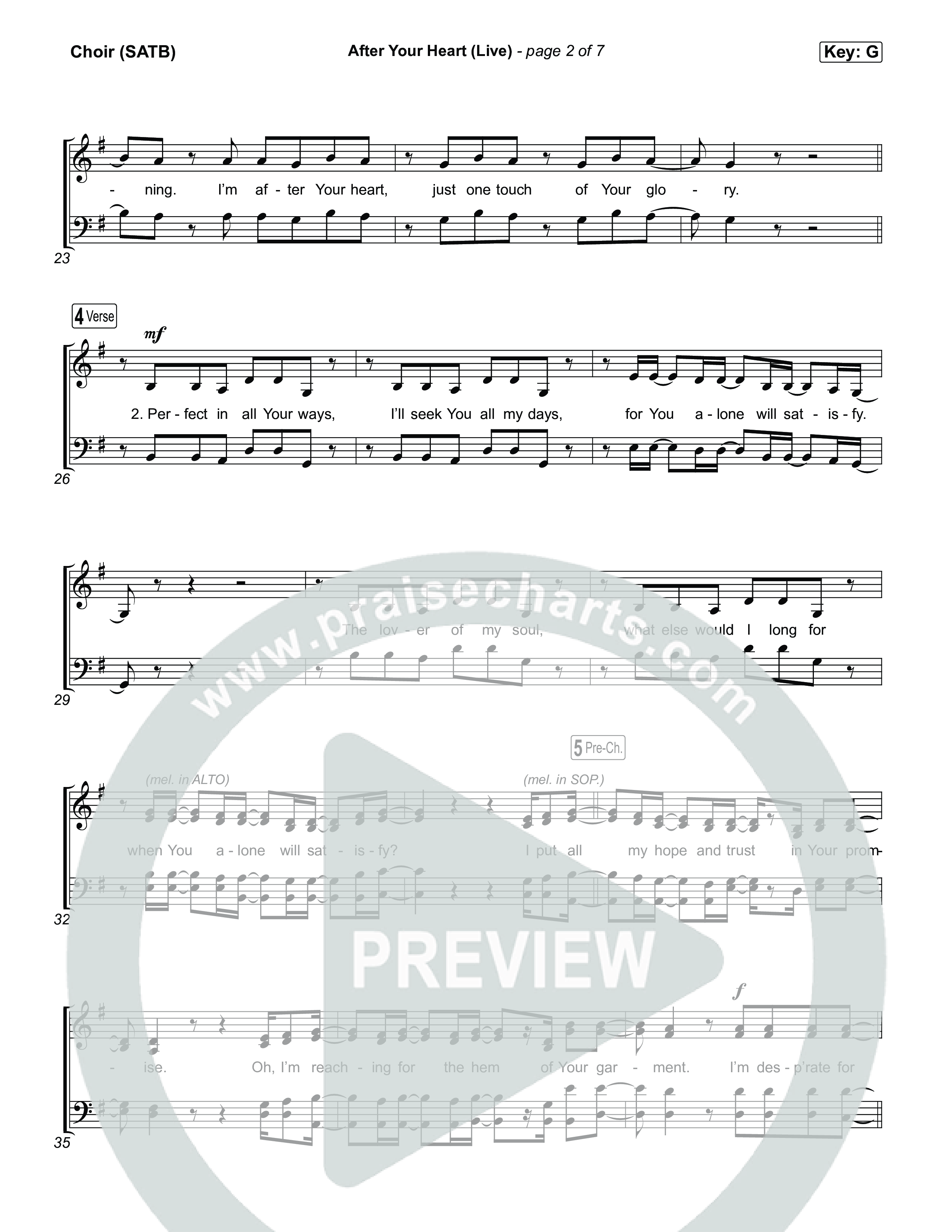 After Your Heart (Live) Choir Sheet (SATB) (The McClures / Tiffany Hudson)
