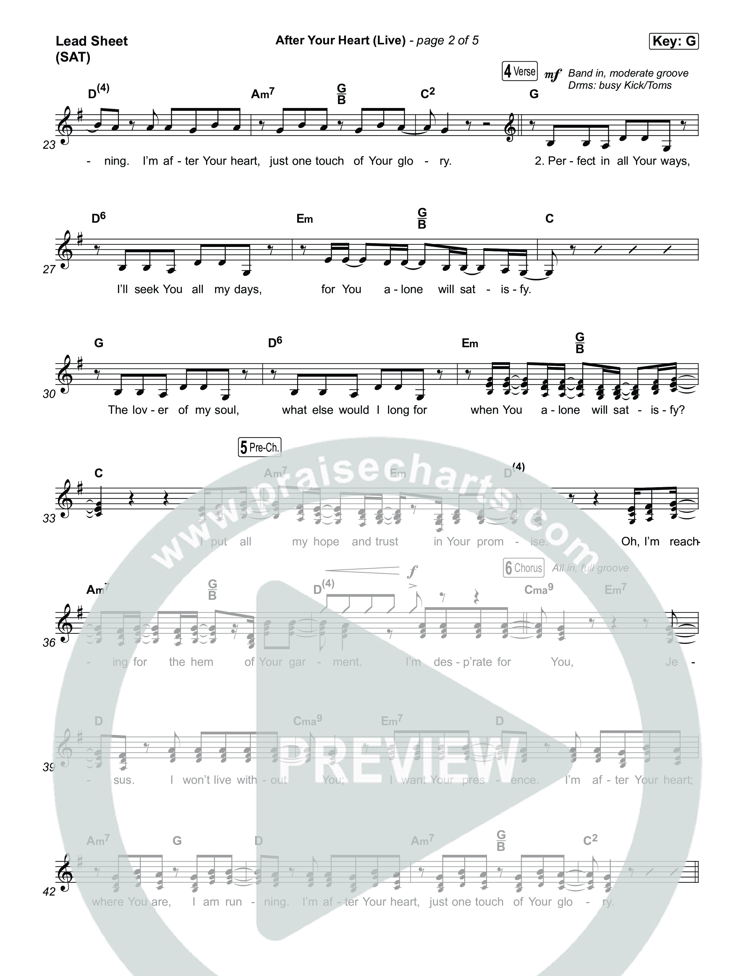 After Your Heart (Live) Lead Sheet (SAT) (The McClures / Tiffany Hudson)