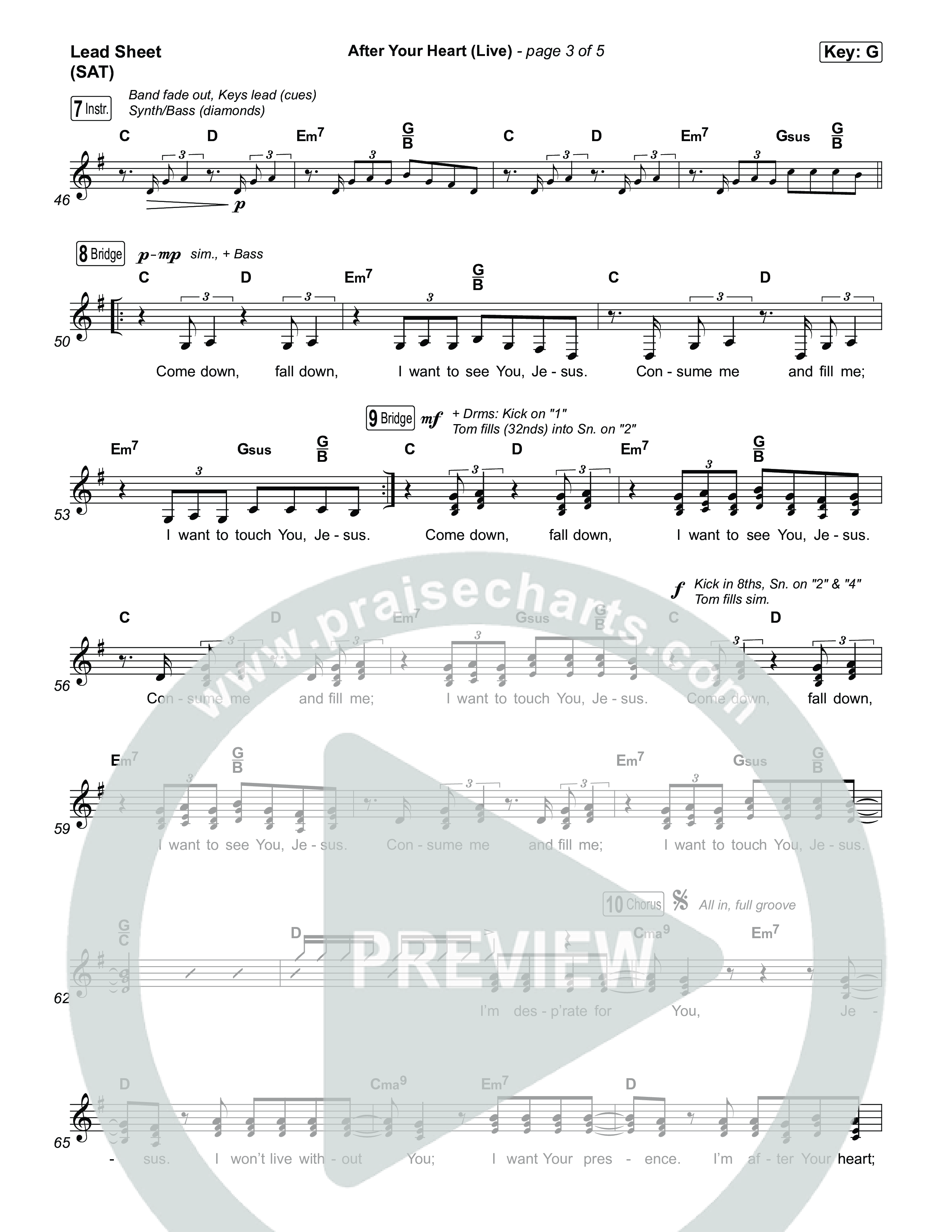 After Your Heart (Live) Lead Sheet (SAT) (The McClures / Tiffany Hudson)