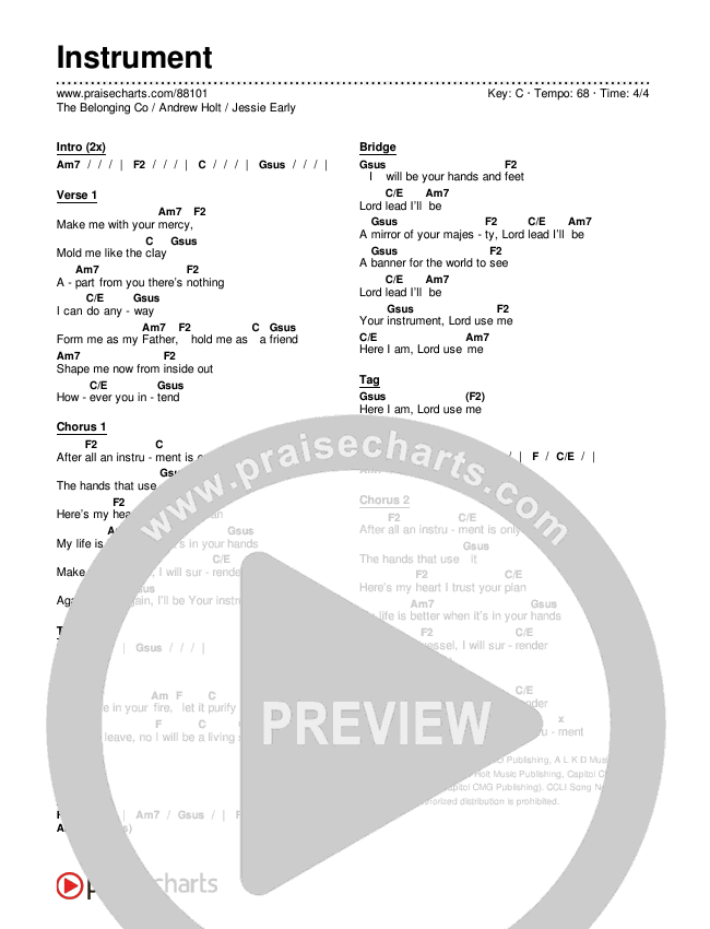 Instrument Chords & Lyrics (The Belonging Co / Andrew Holt / Jessie Early)