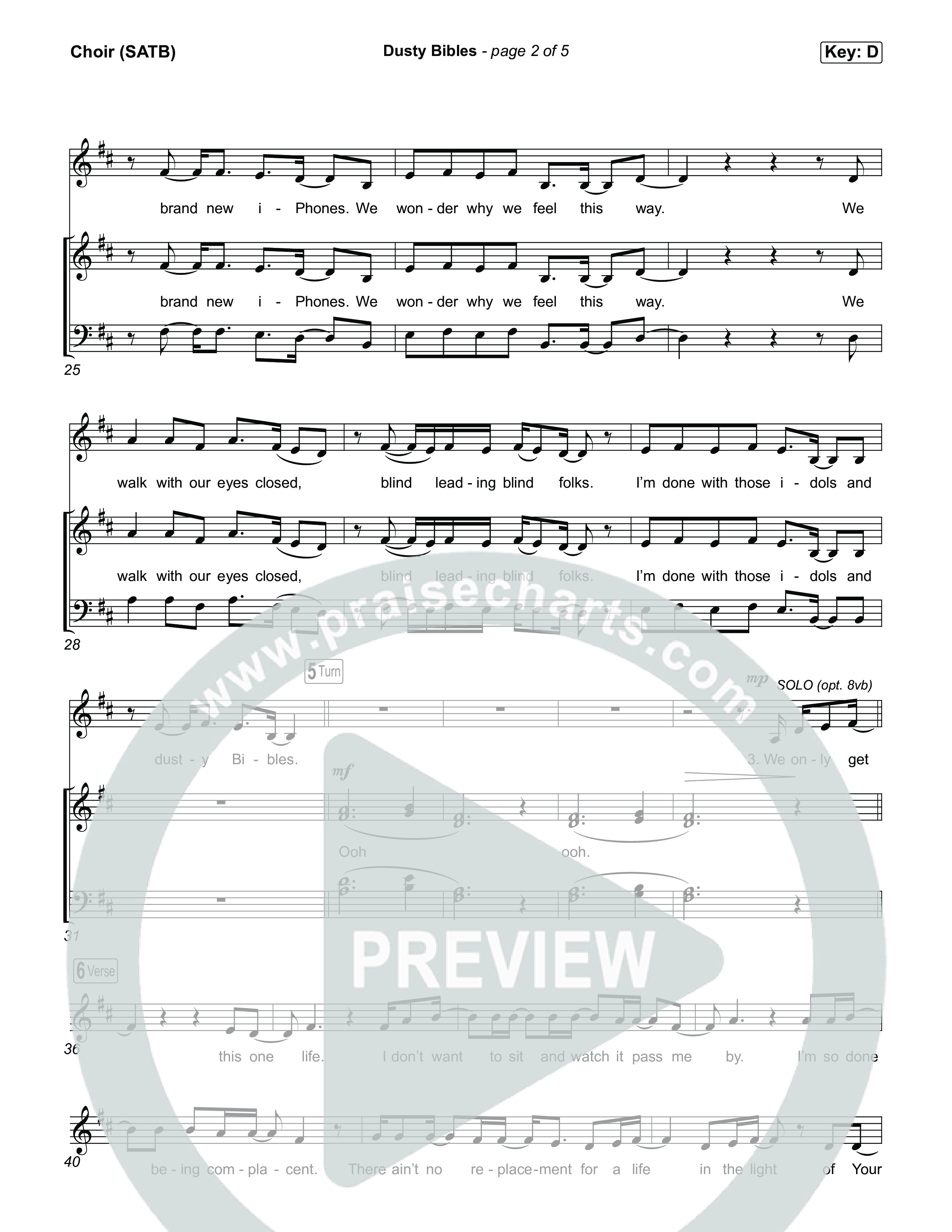 Dusty Bibles Choir Sheet (SATB) (Josiah Queen)