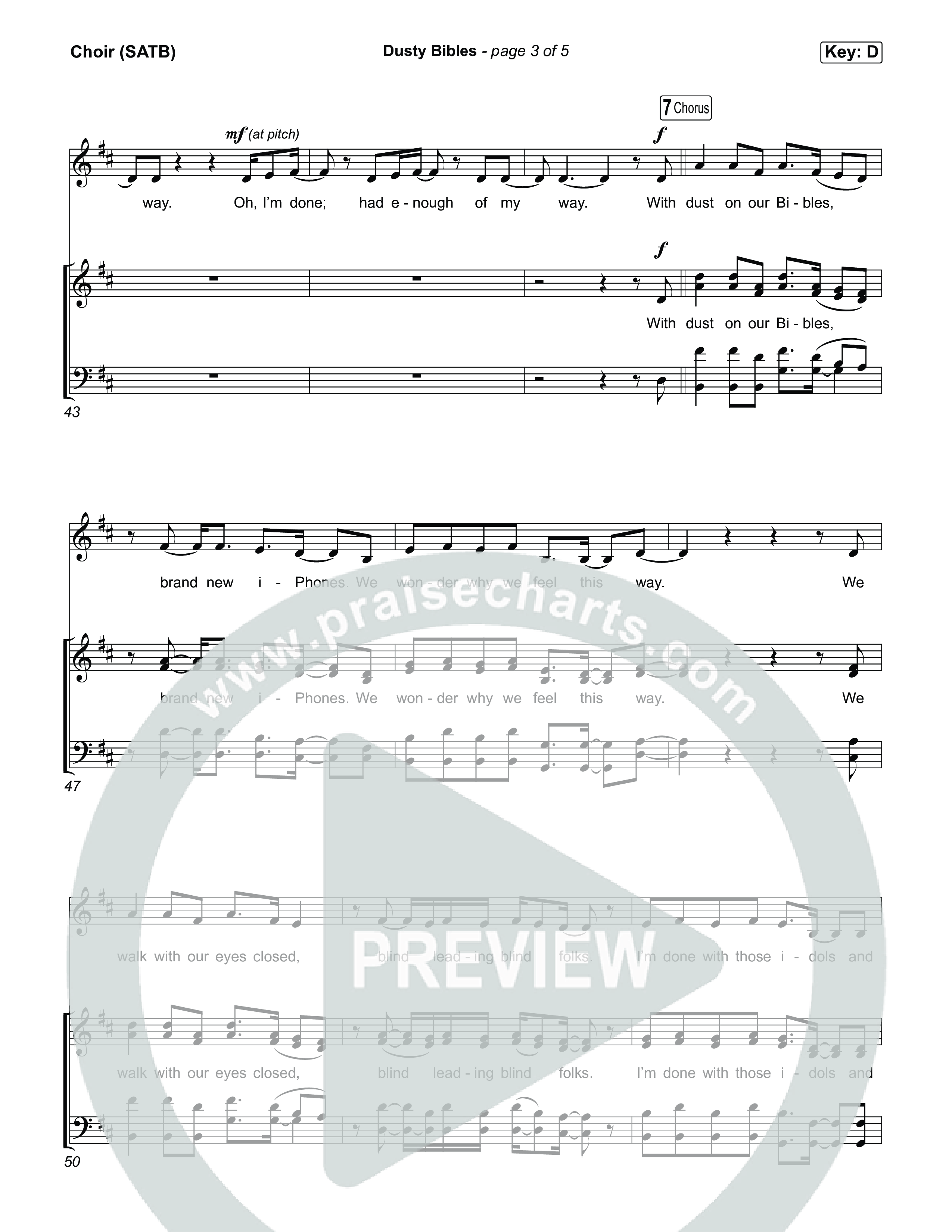 Dusty Bibles Choir Sheet (SATB) (Josiah Queen)